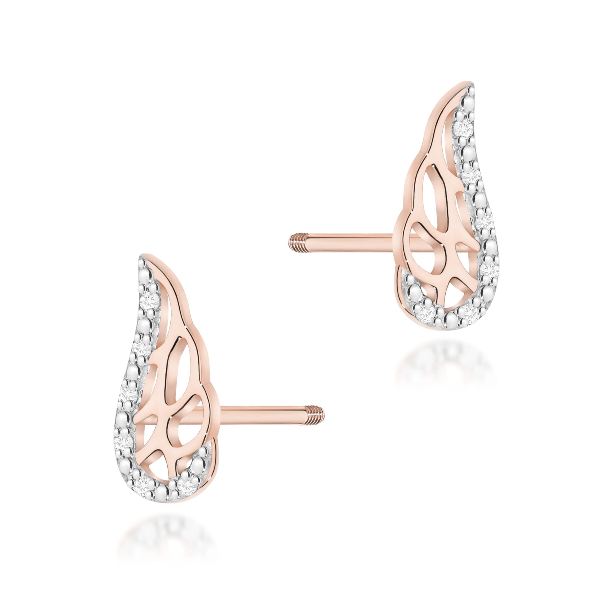 Cercei Aur 14K cu Diamante Naturale 0.06 ct