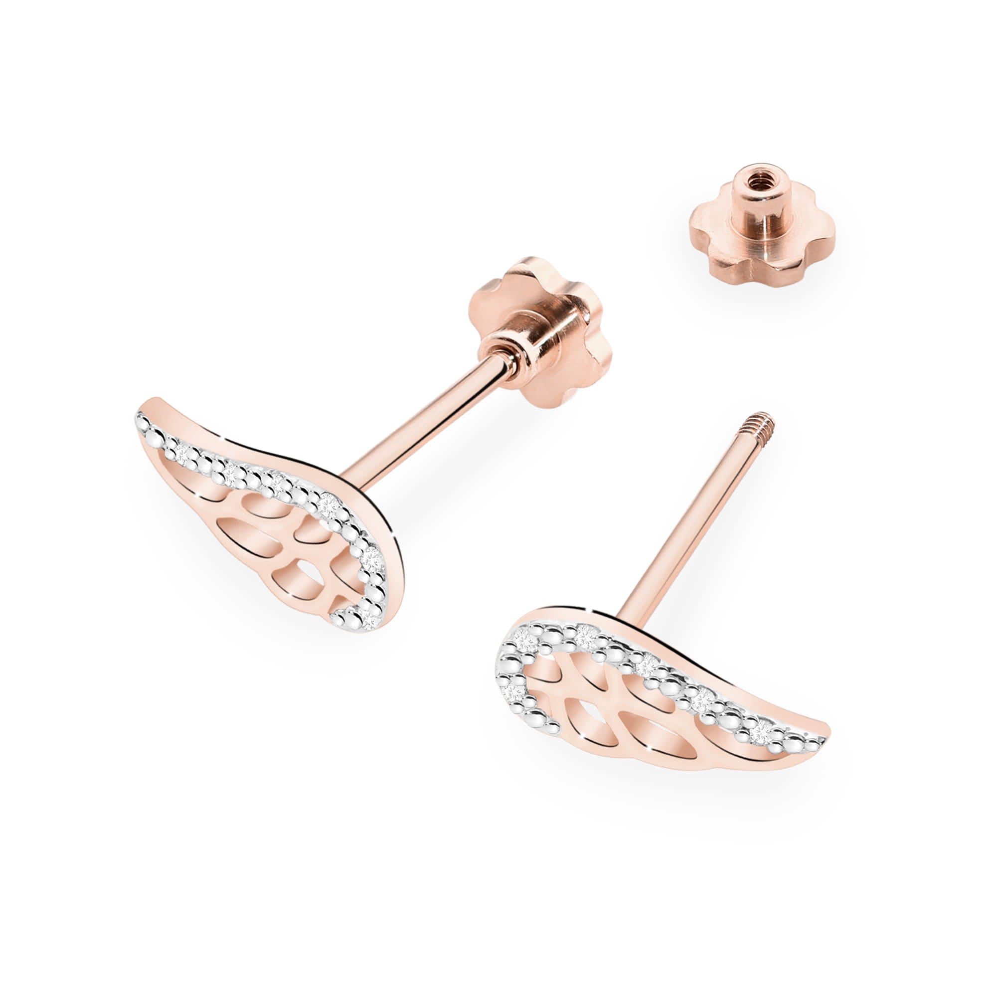 Cercei Aur 14K cu Diamante Naturale 0.06 ct