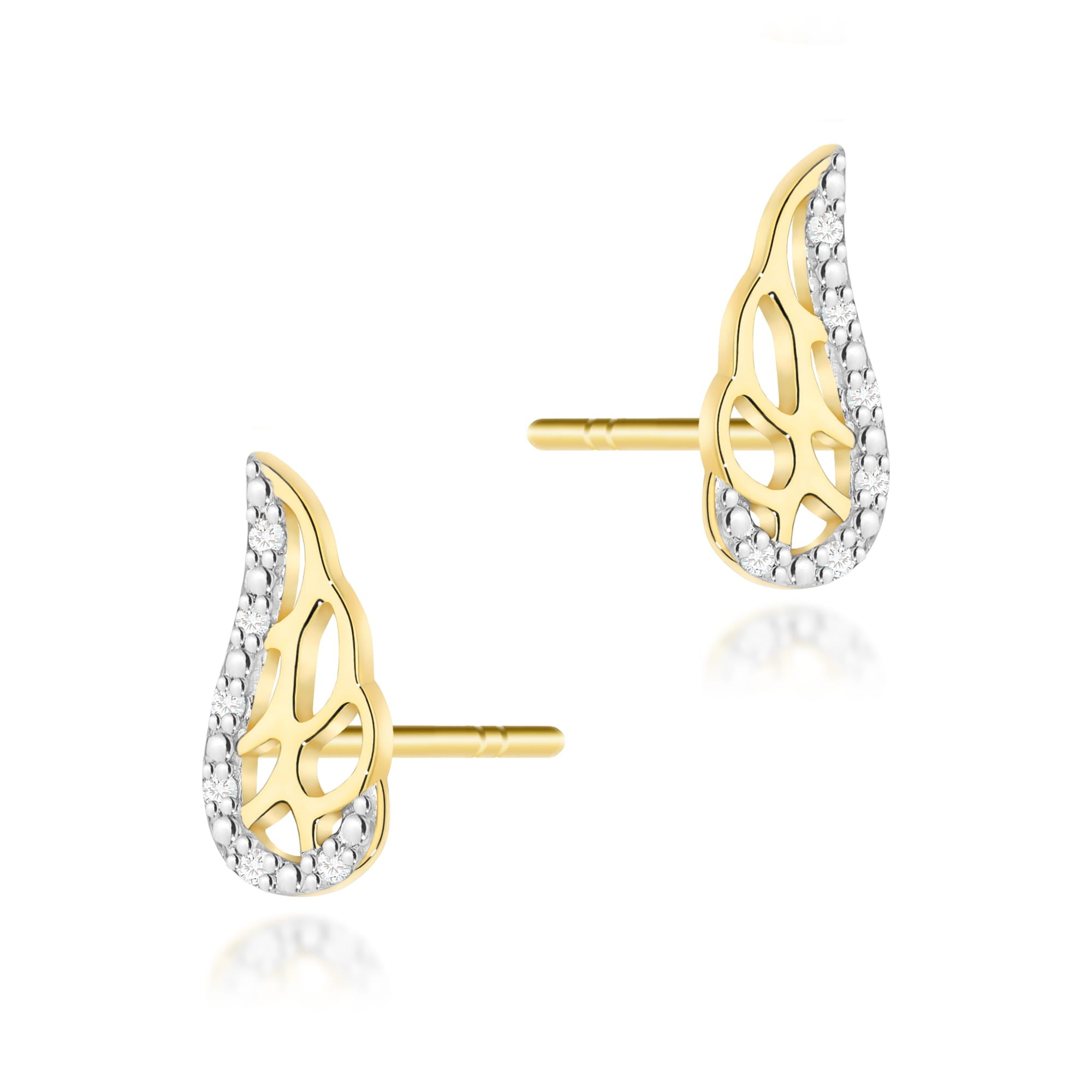 Cercei Aur 14K cu Diamante Naturale 0.06 ct