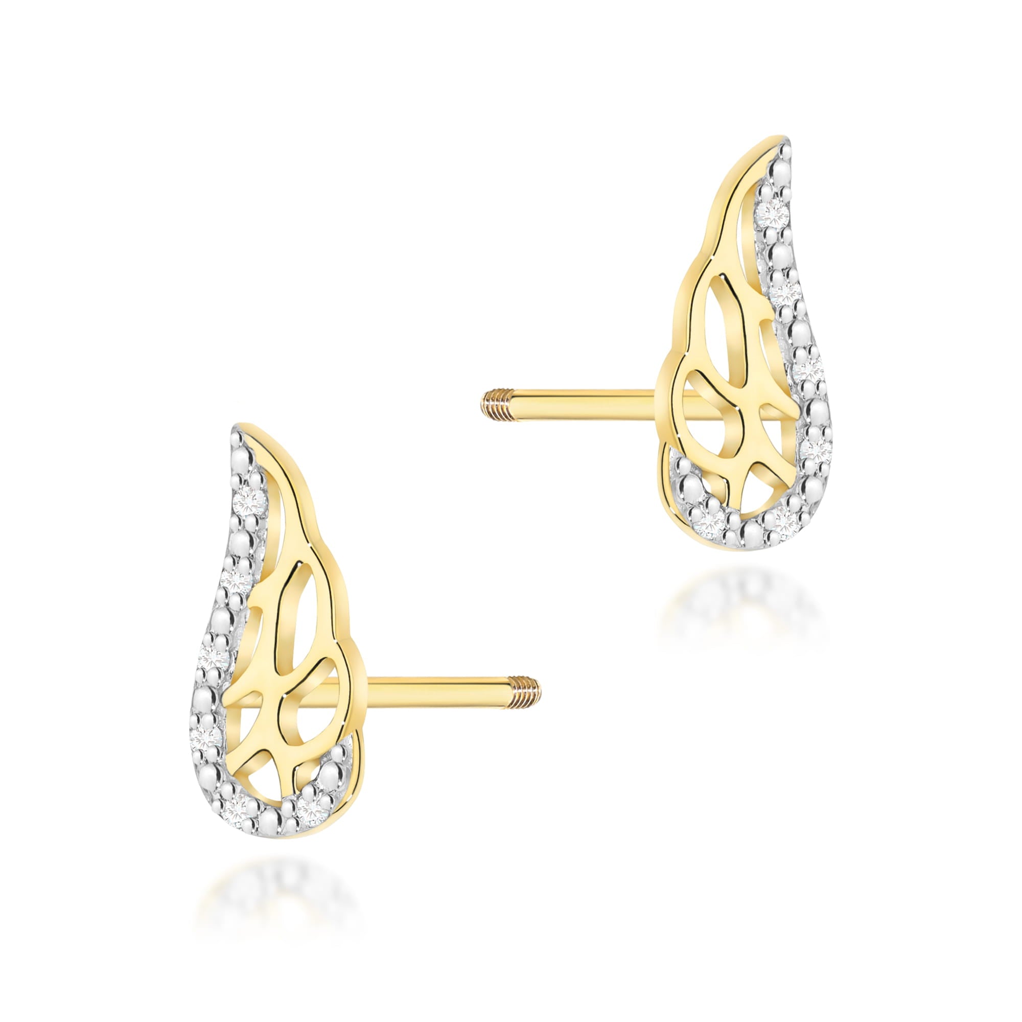Cercei Aur 14K cu Diamante Naturale 0.06 ct