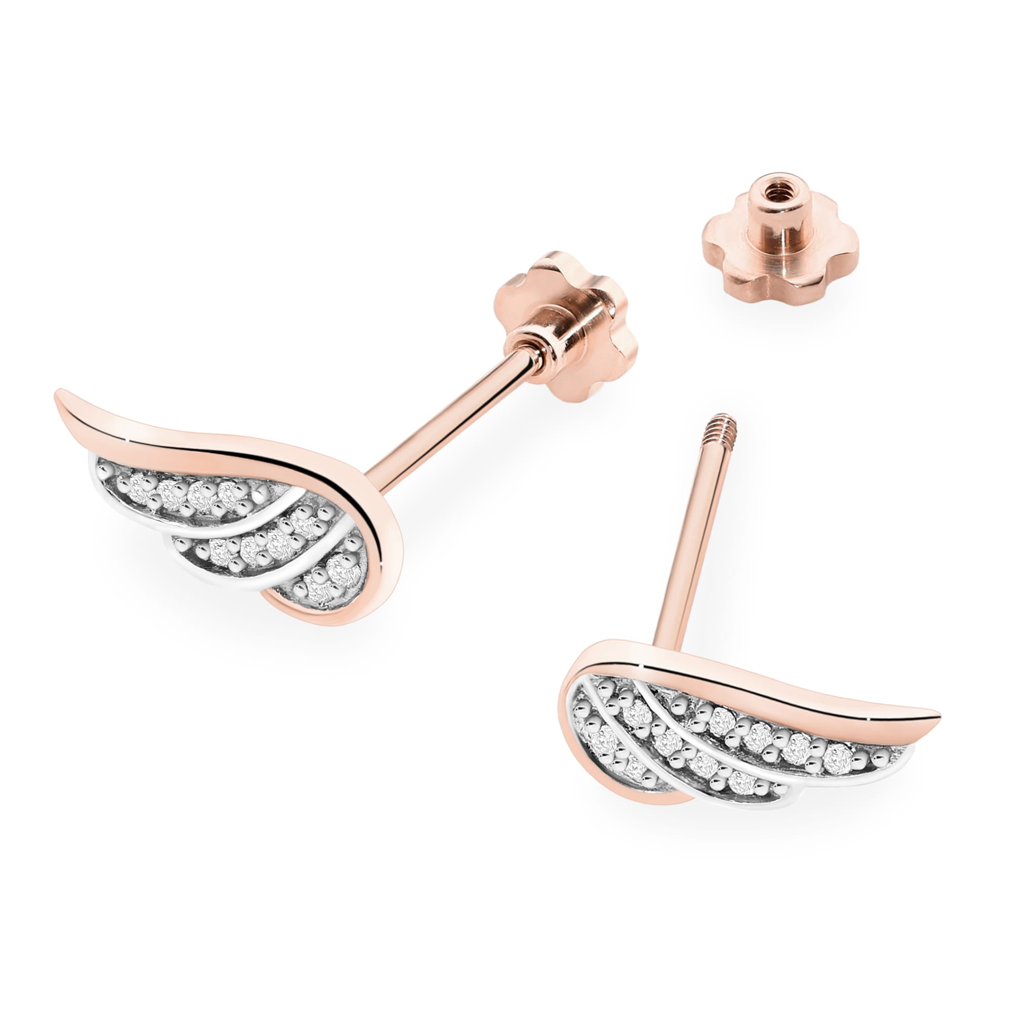 Cercei Aur 14K cu Diamante Naturale 0.10 ct