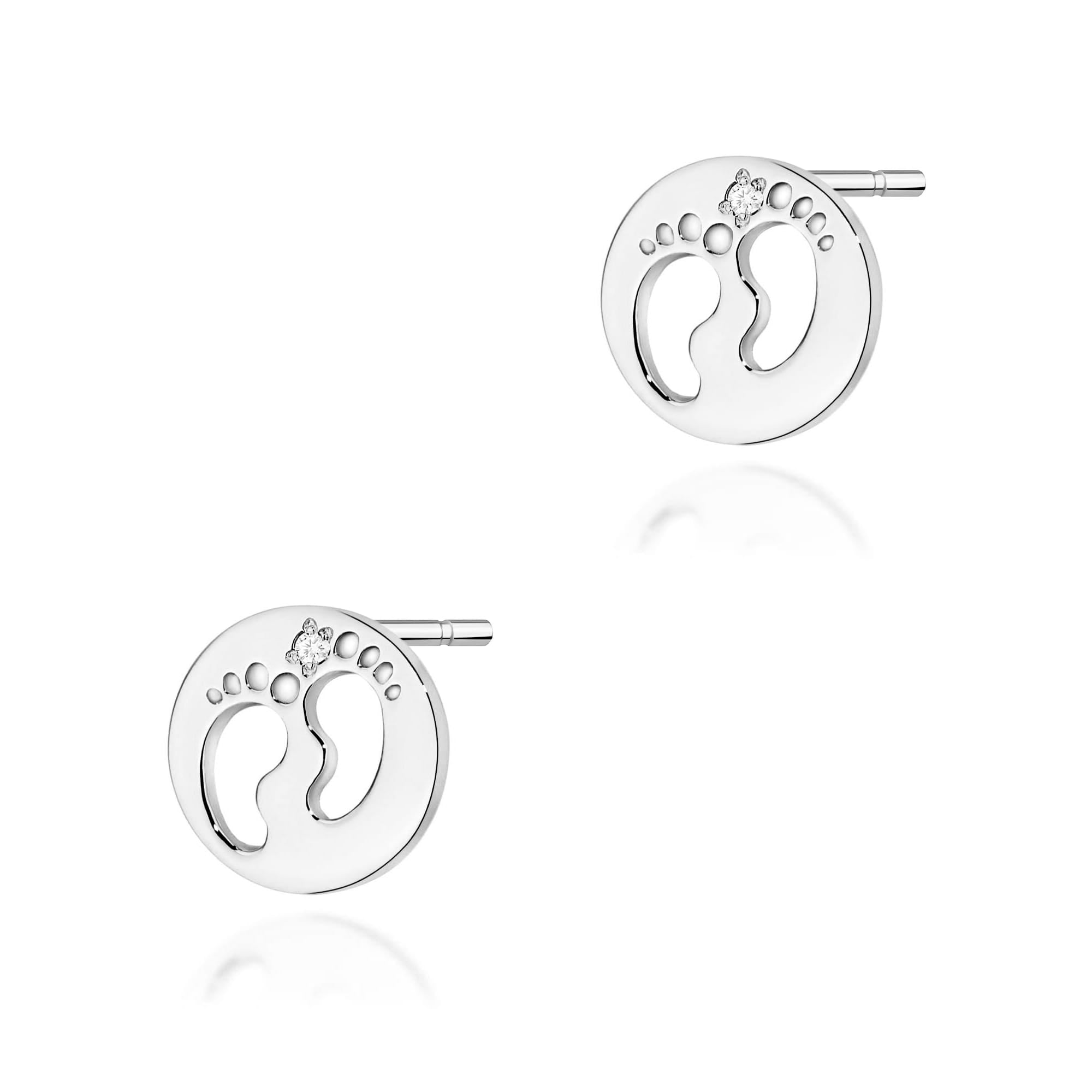 Cercei Aur 14K cu Diamante Naturale 0.01 ct