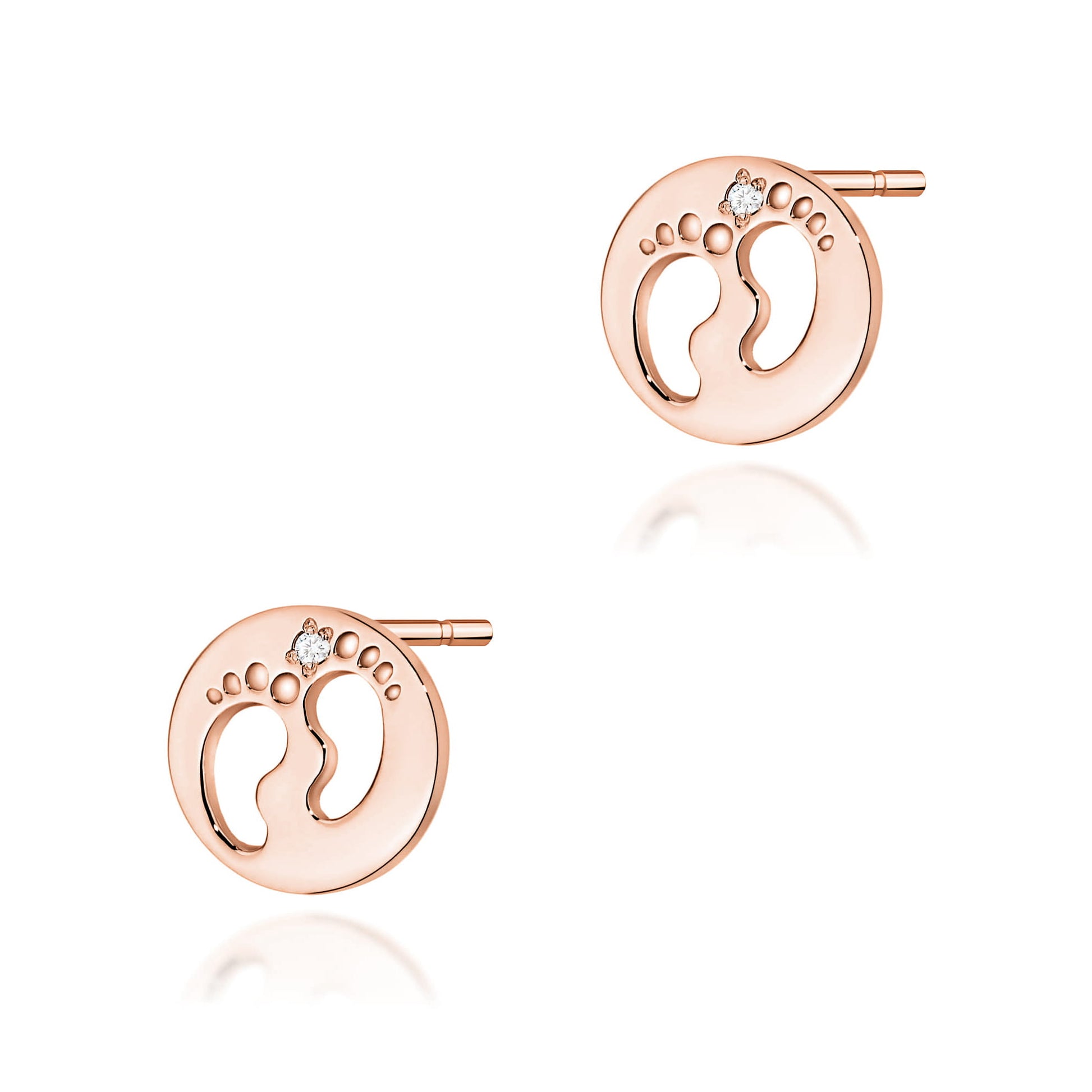 Cercei Aur 14K cu Diamante Naturale 0.01 ct
