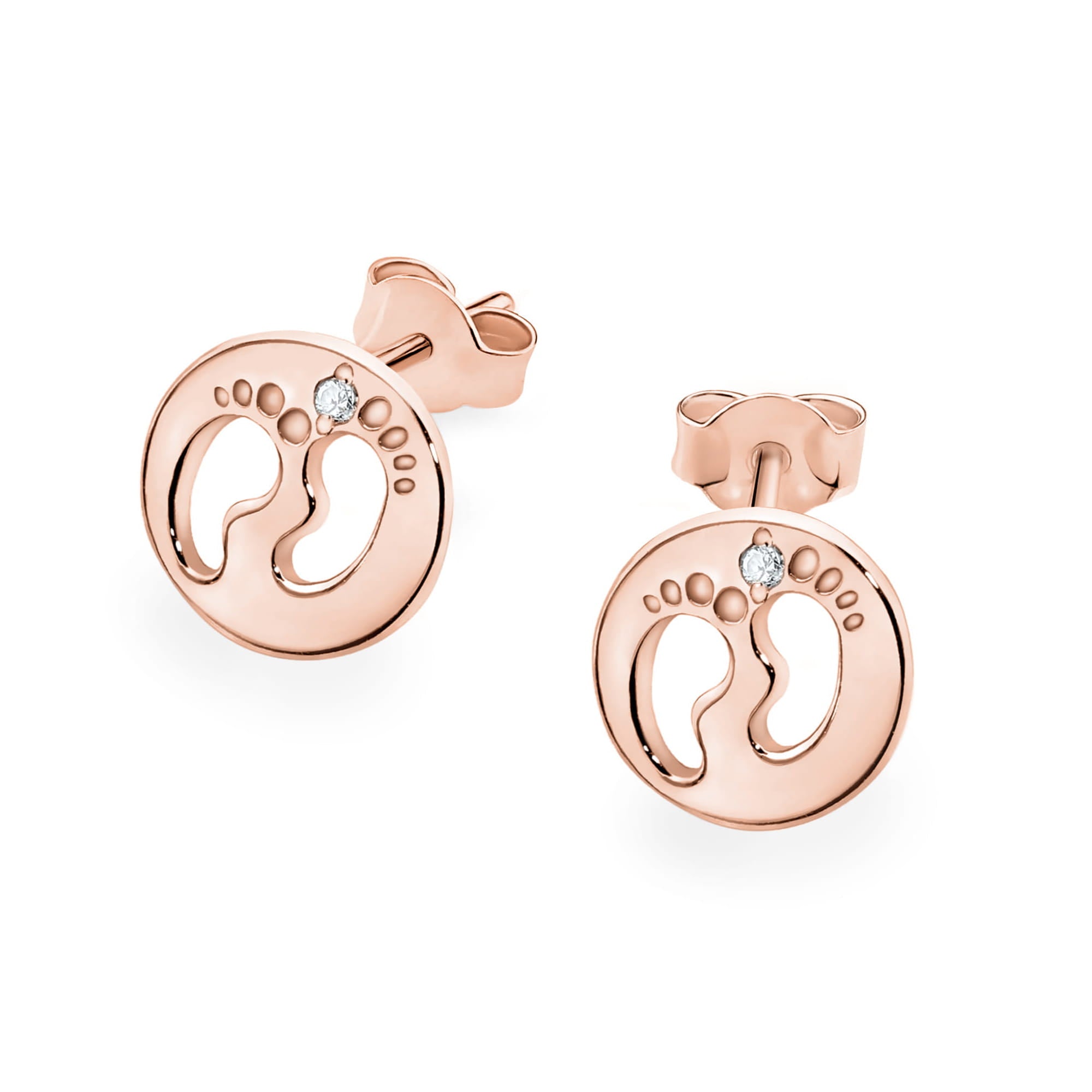 Cercei Aur 14K cu Diamante Naturale 0.01 ct