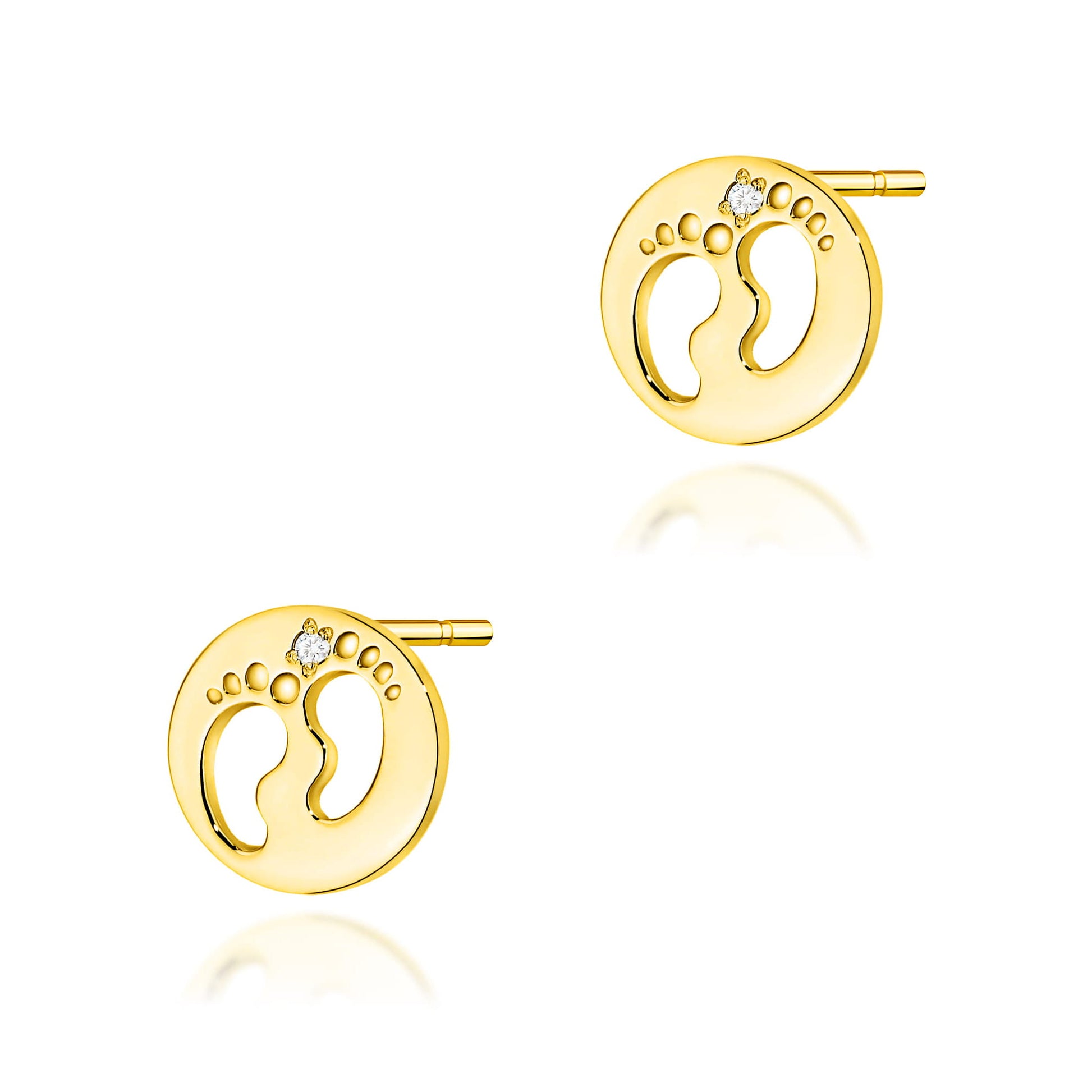 Cercei Aur 14K cu Diamante Naturale 0.01 ct