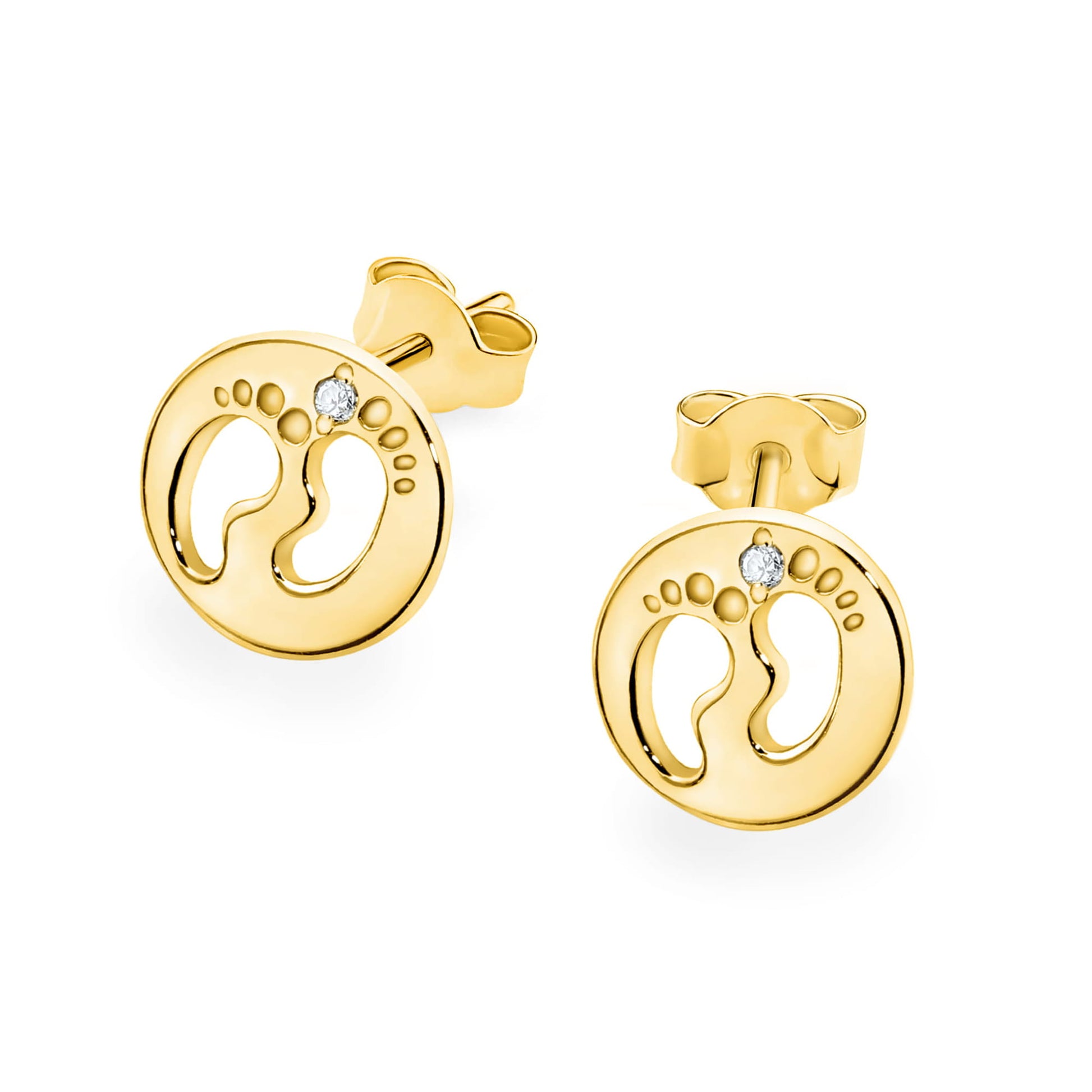 Cercei Aur 14K cu Diamante Naturale 0.01 ct