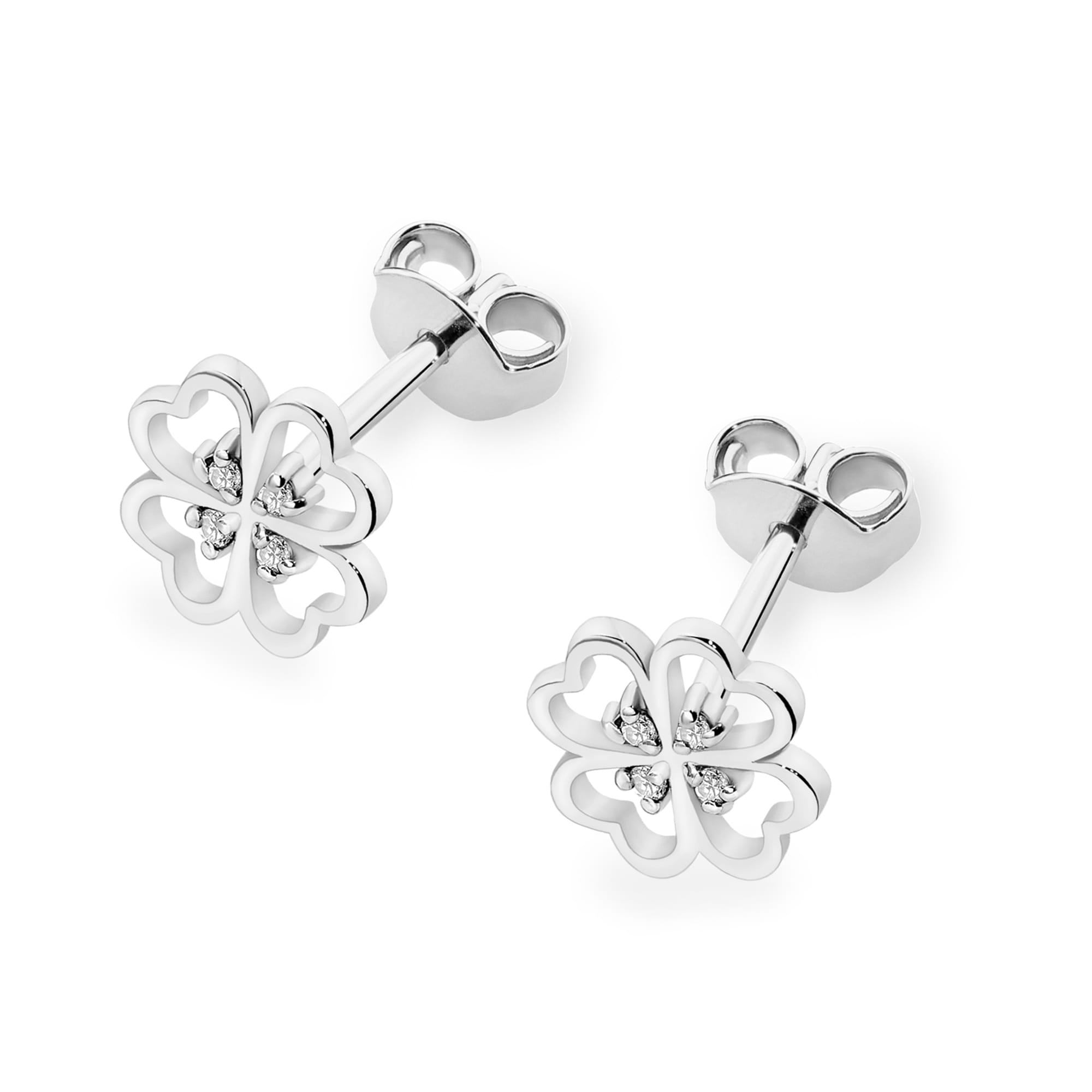 Cercei Aur 14K cu Diamante Naturale 0.04 ct