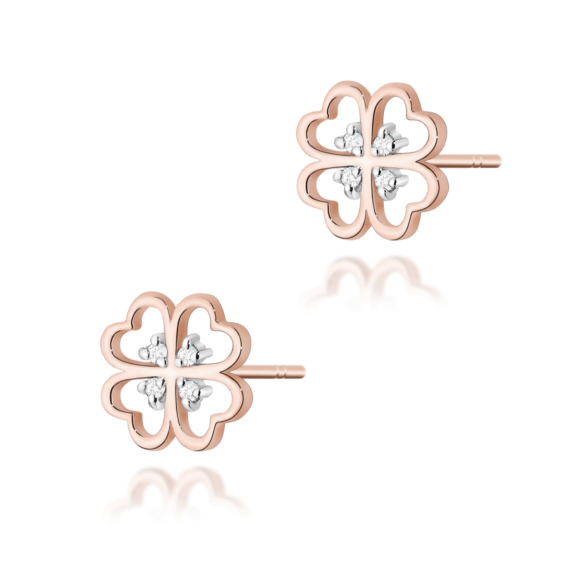 Cercei Aur 14K cu Diamante Naturale 0.04 ct