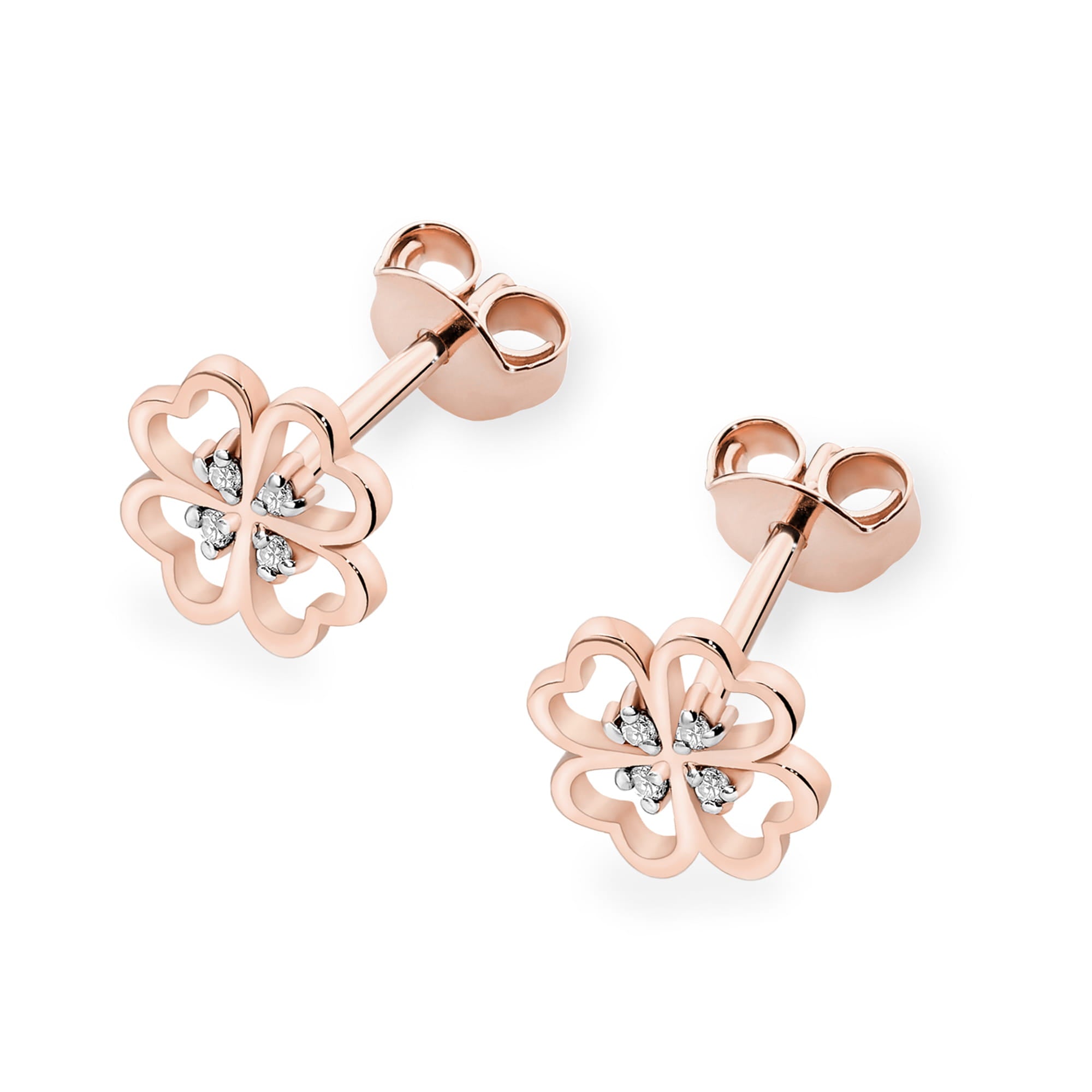 Cercei Aur 14K cu Diamante Naturale 0.04 ct