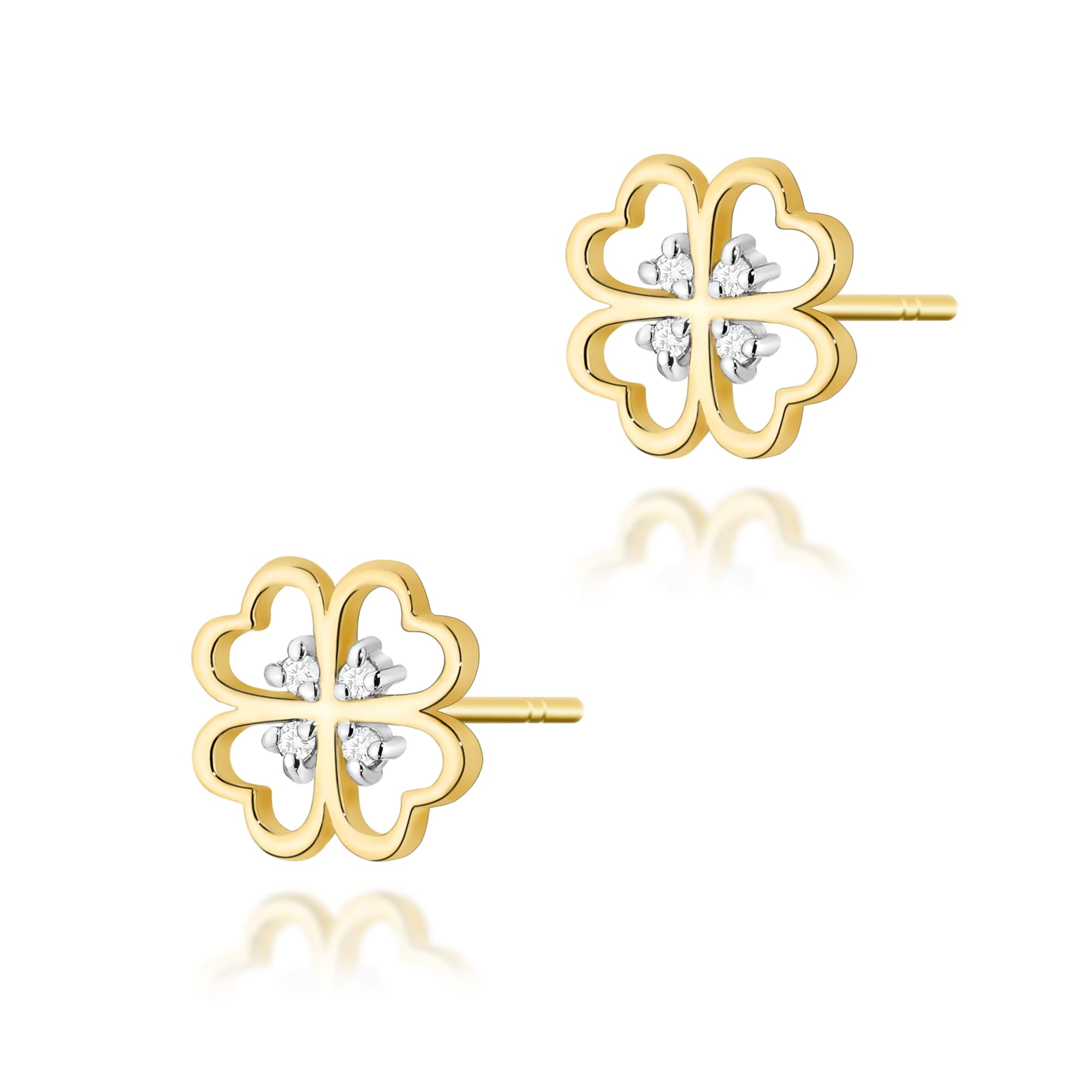 Cercei Aur 14K cu Diamante Naturale 0.04 ct