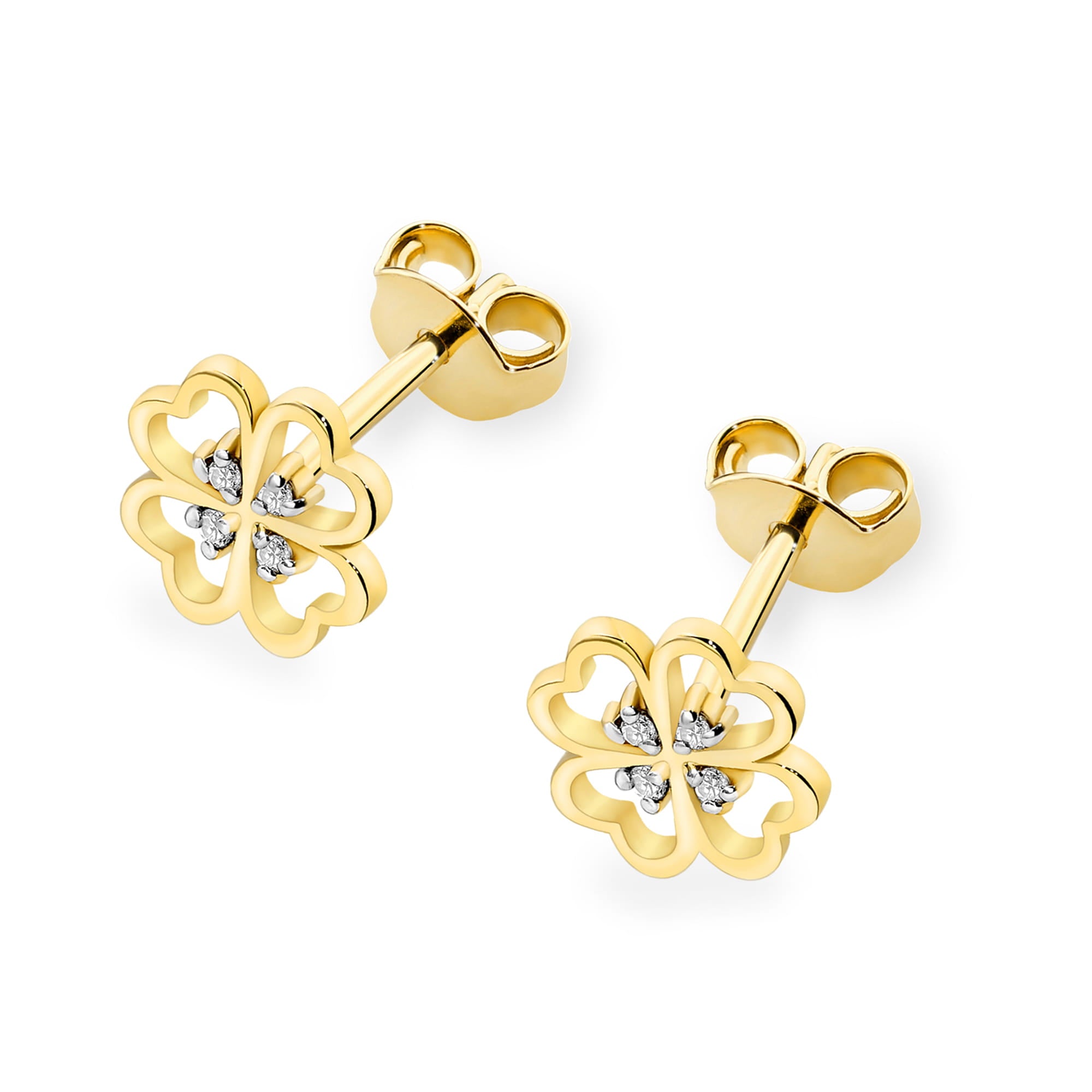 Cercei Aur 14K cu Diamante Naturale 0.04 ct