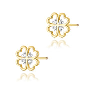 Cercei Aur 14K cu Diamante Naturale 0.04 ct Filet cu Protectie