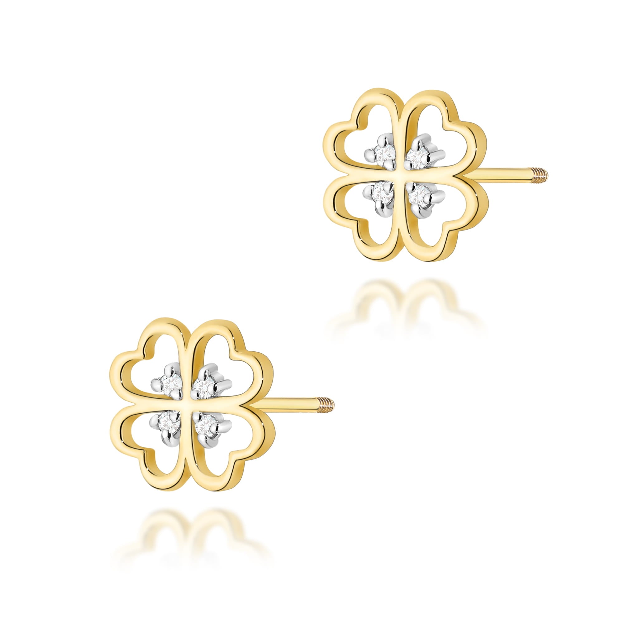 Cercei Aur 14K cu Diamante Naturale 0.04 ct