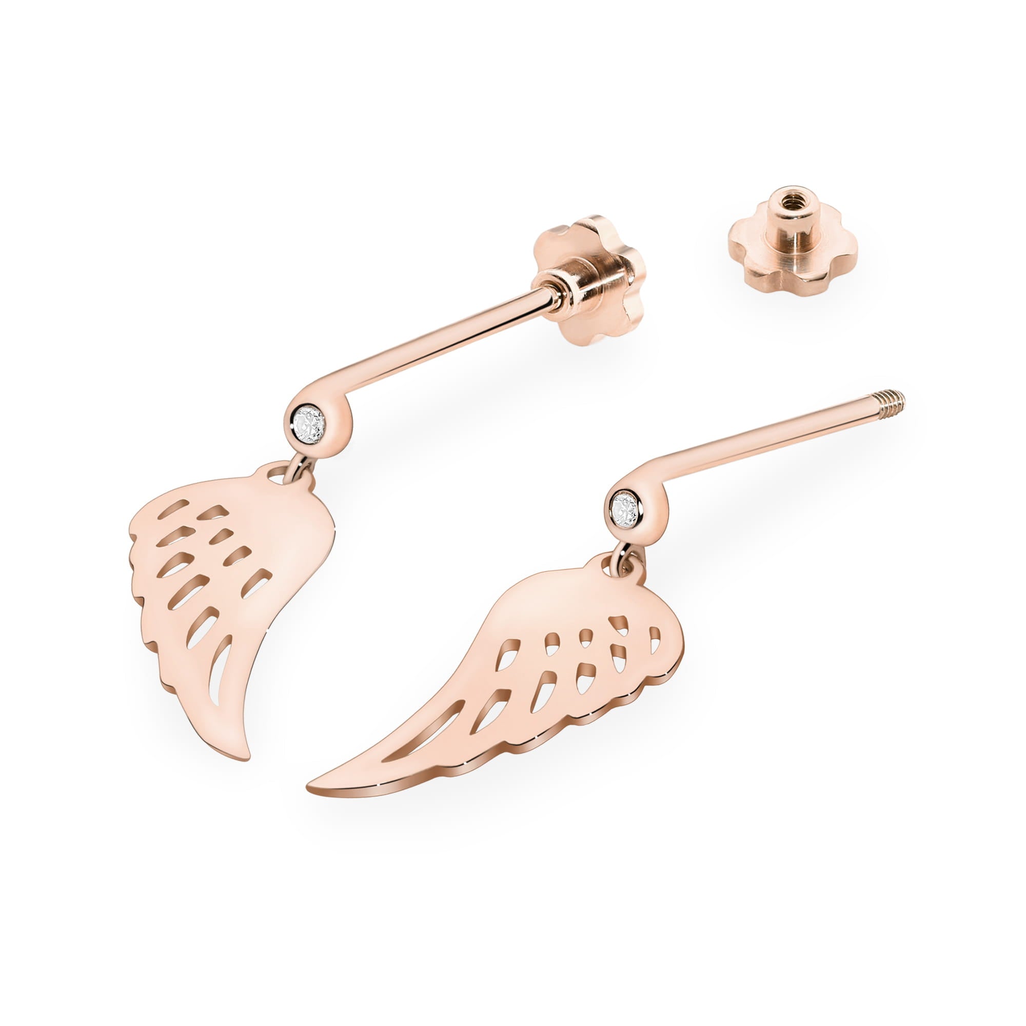 Cercei Aur 14K cu Diamante Naturale 0.029 ct