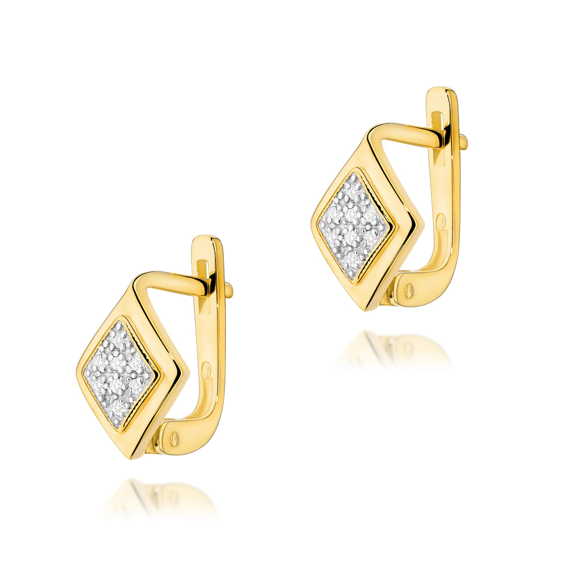 Cercei Aur 14K cu Diamante Naturale 0.08 ct