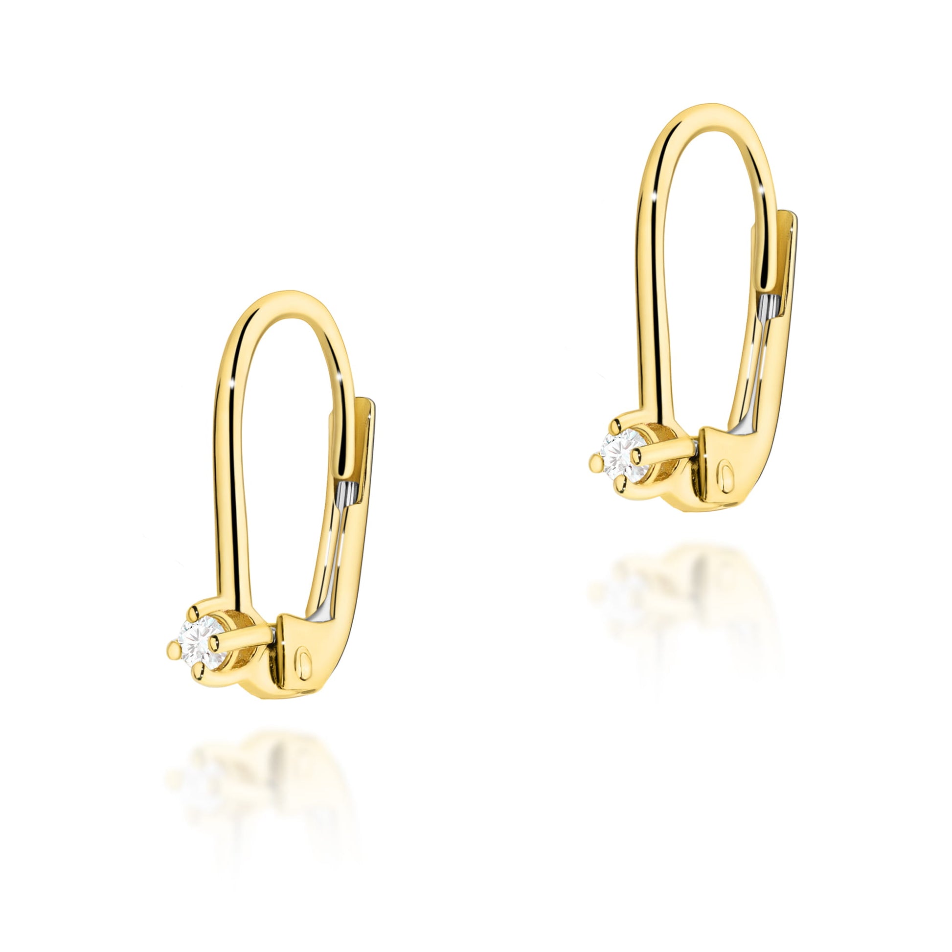 Cercei Aur 14K KO057 Diamante 2 x 0.04ct