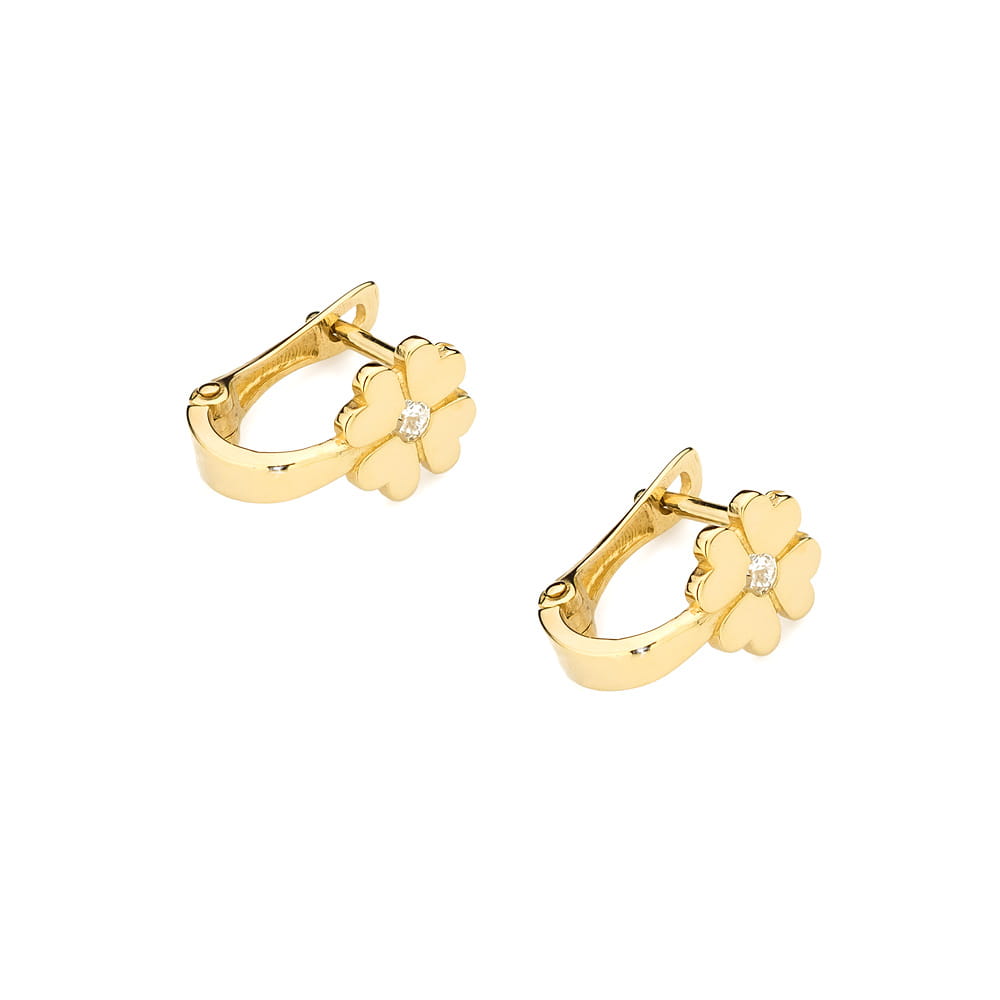 Cercei Aur 14K cu Diamante Naturale  0.06 ct - Galben