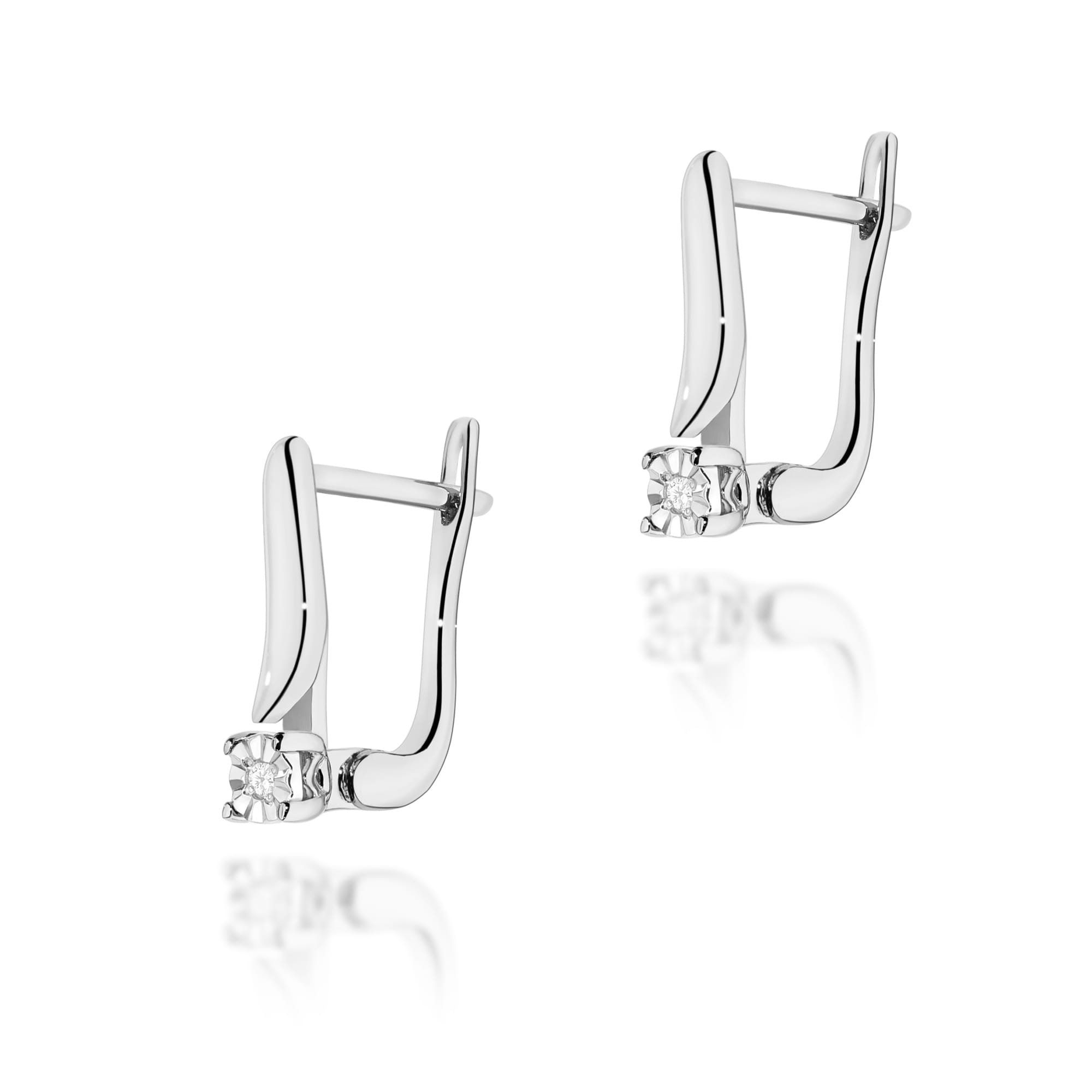 Cercei Aur 14K cu Diamante Naturale 0.06 ct