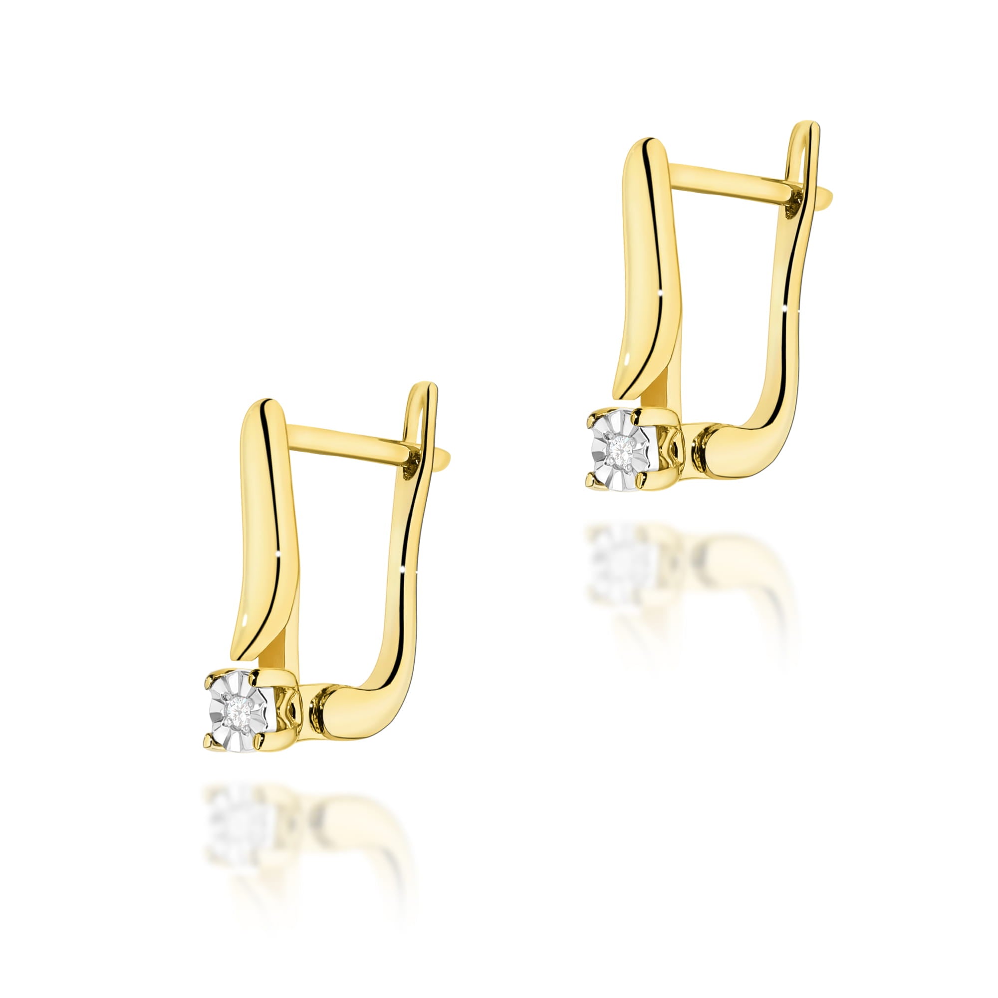 Cercei Aur 14K cu Diamante Naturale 0.0172 ct