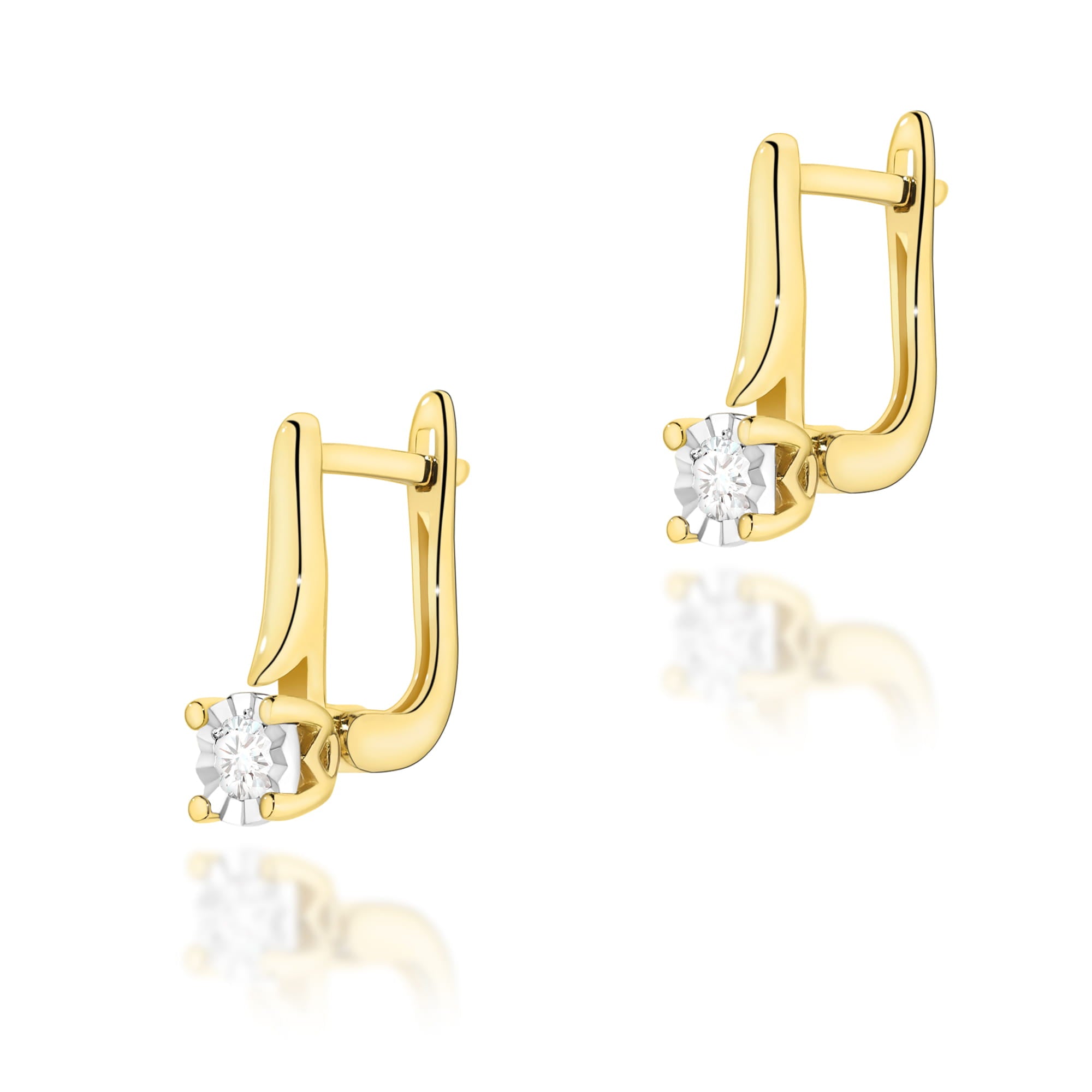Cercei Aur 14K cu Diamante 0.16 ct