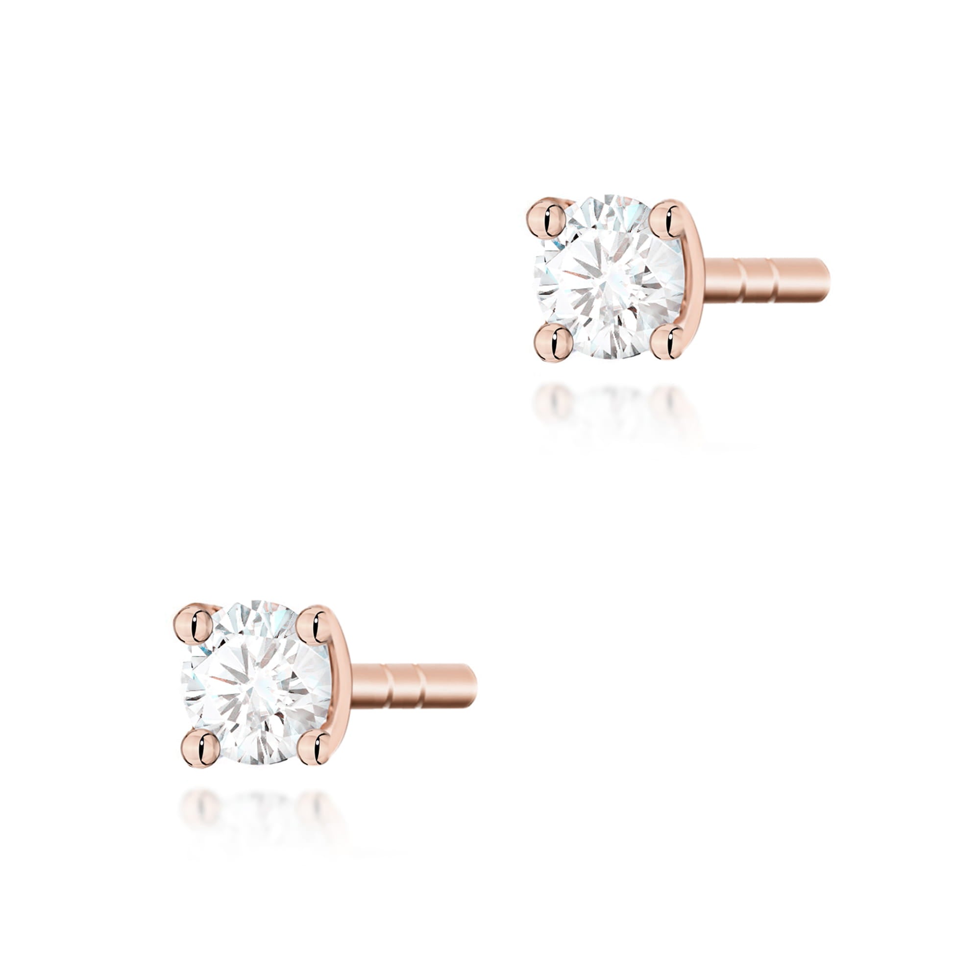 Cercei Aur 14K cu Diamante Naturale 0.08 ct