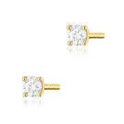 Cercei Aur 14K cu Diamante Naturale 0.08 ct