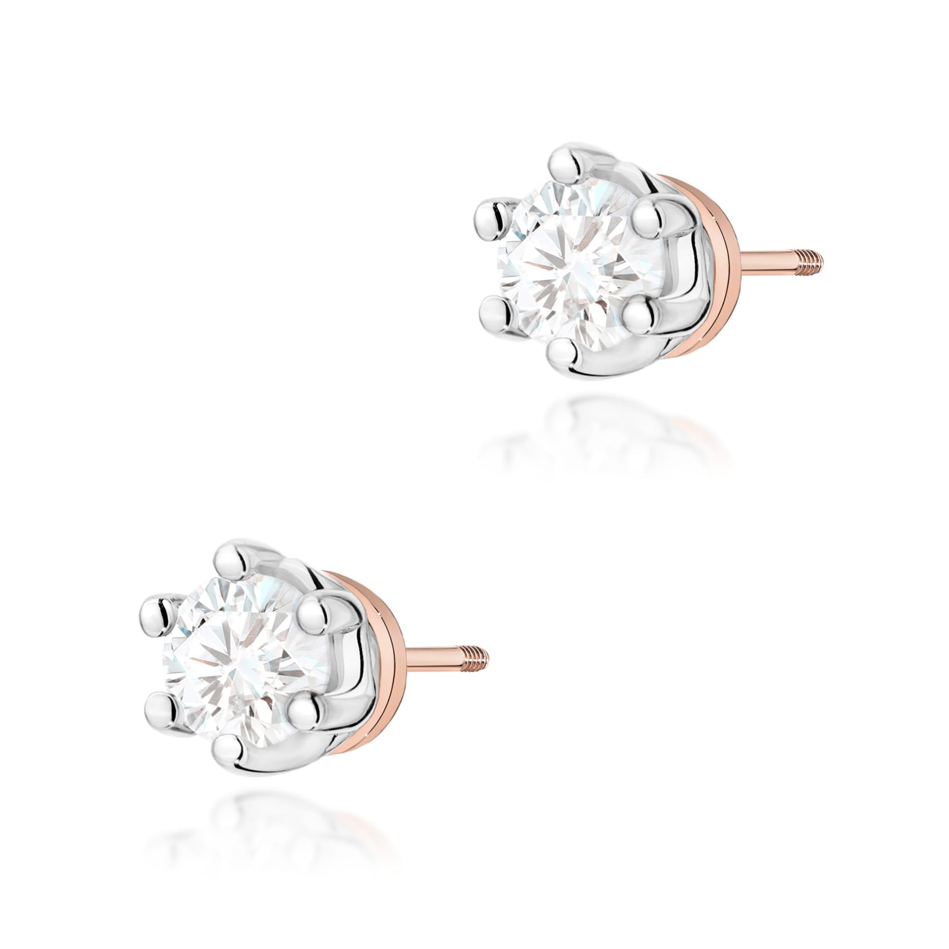 Cercei Aur 14K Diamant Laborator K0068 Rotund