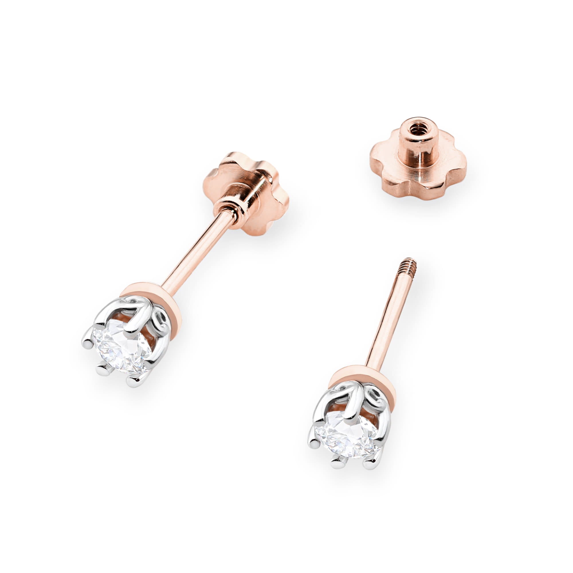 Cercei Aur 14K Diamant Laborator K0068 Rotund