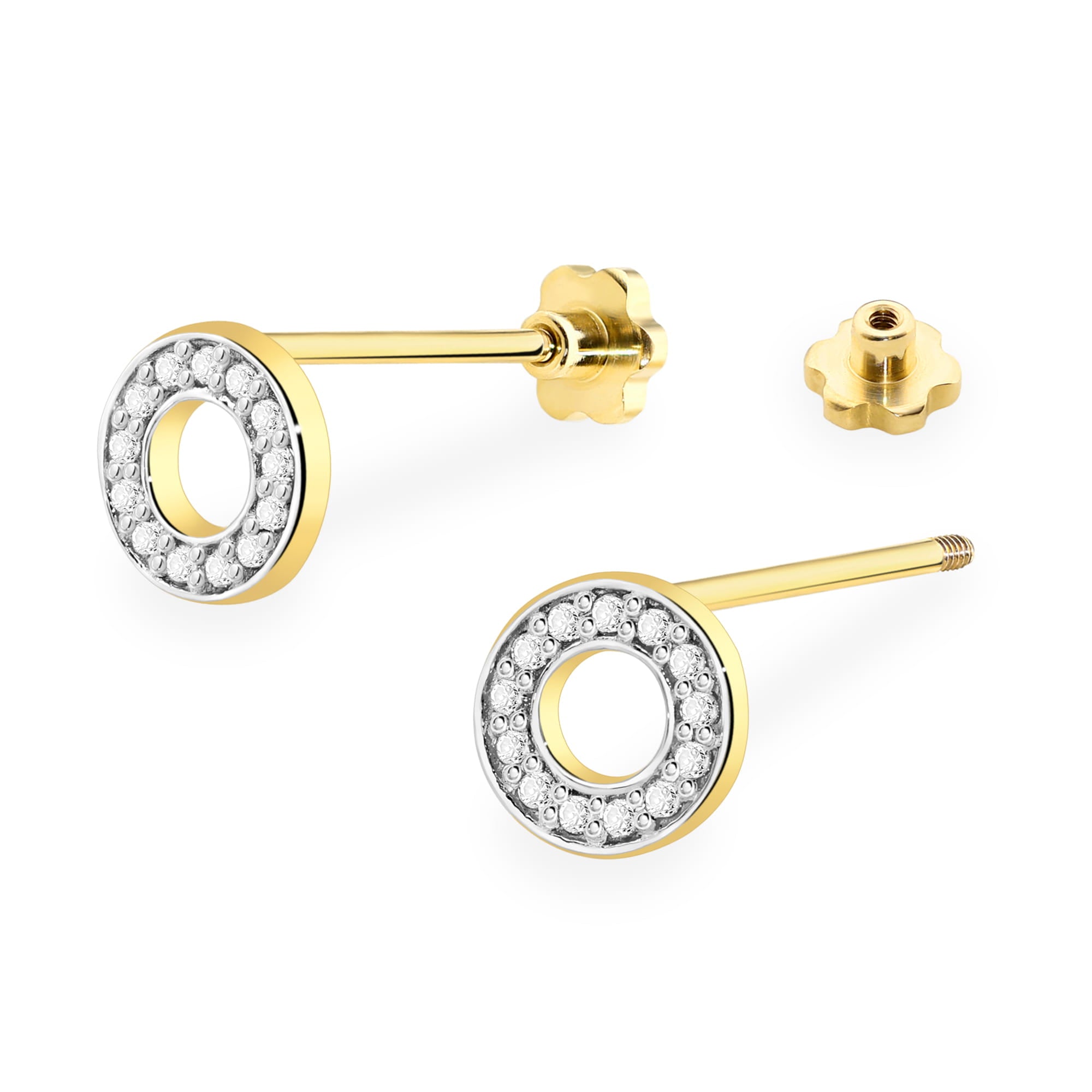 Cercei Aur 14K cu Diamante Naturale 0.13 ct