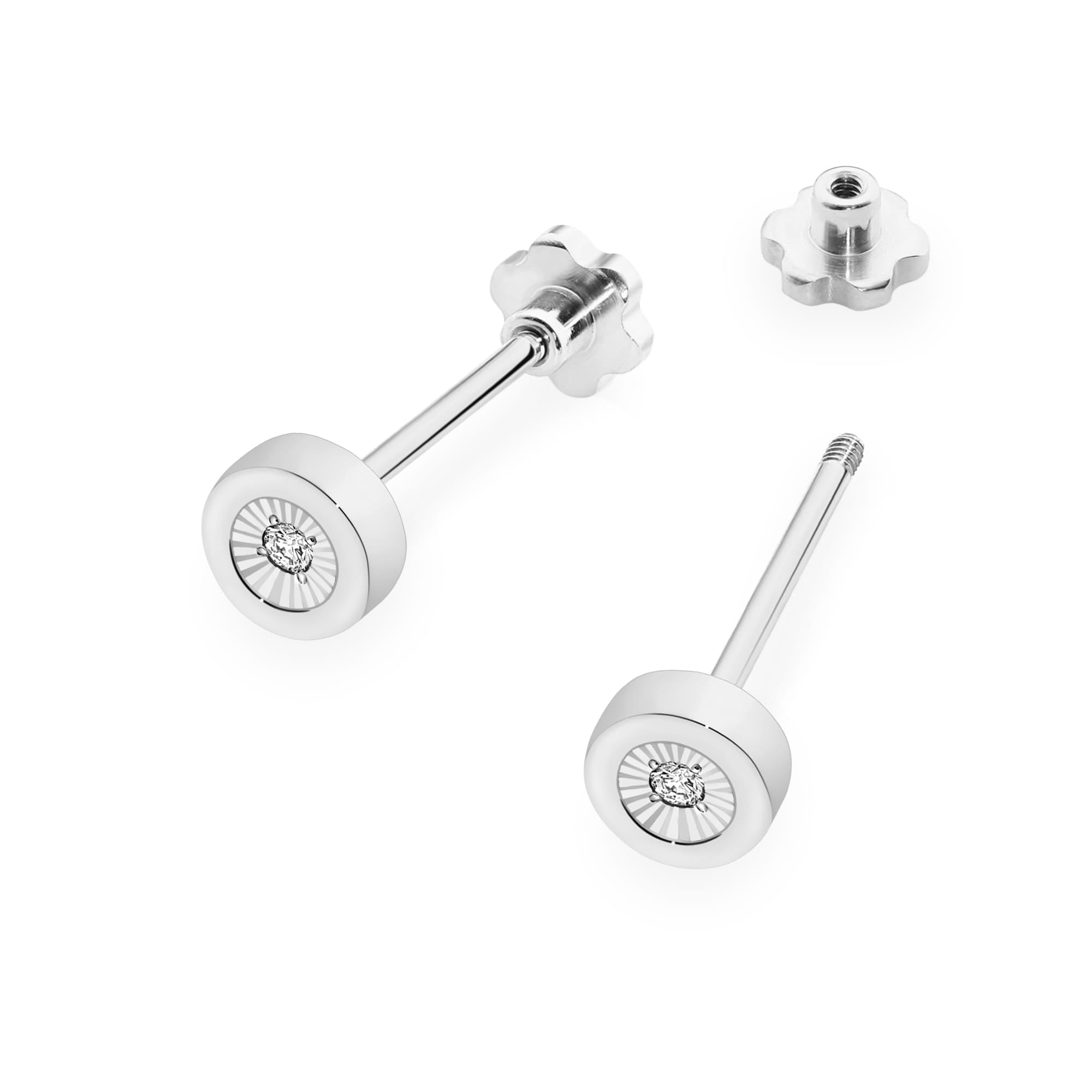 Cercei Aur 14K cu Diamante Naturale 0.029 ct