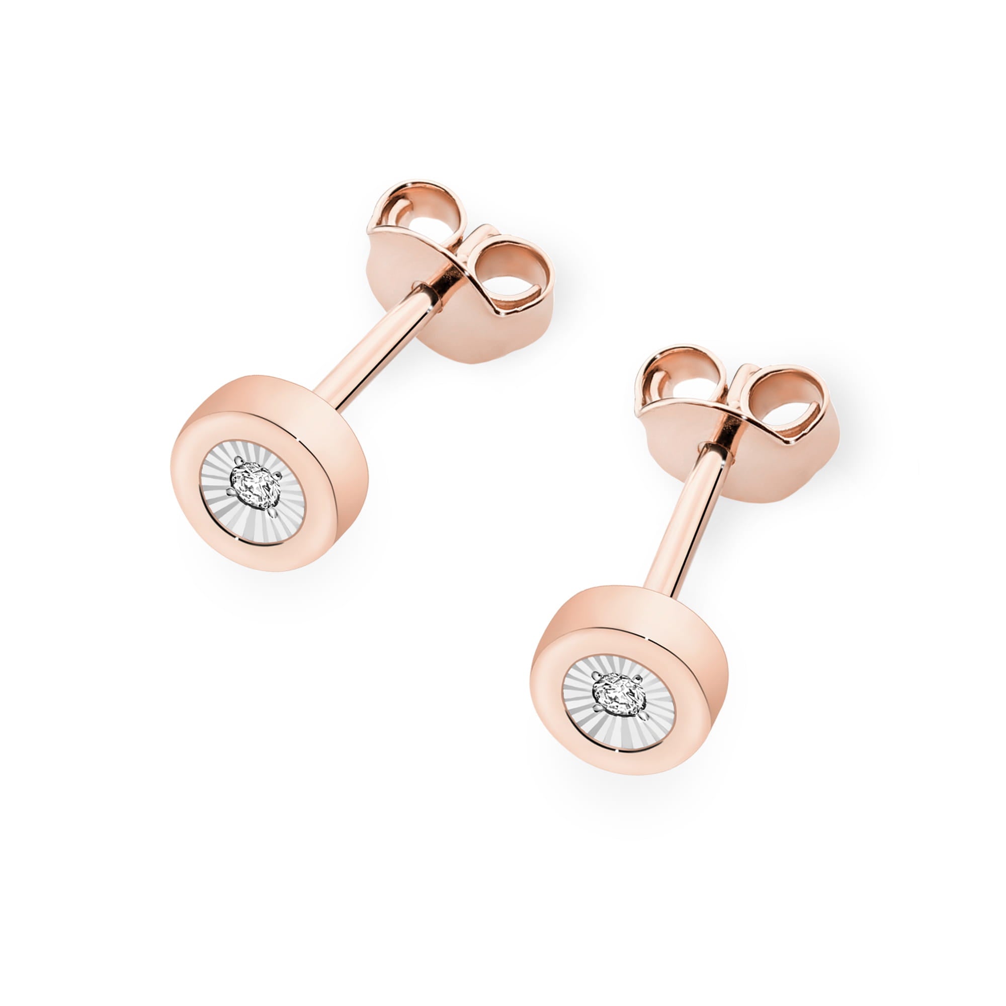 Cercei Aur 14K cu Diamante Naturale 0.029 ct