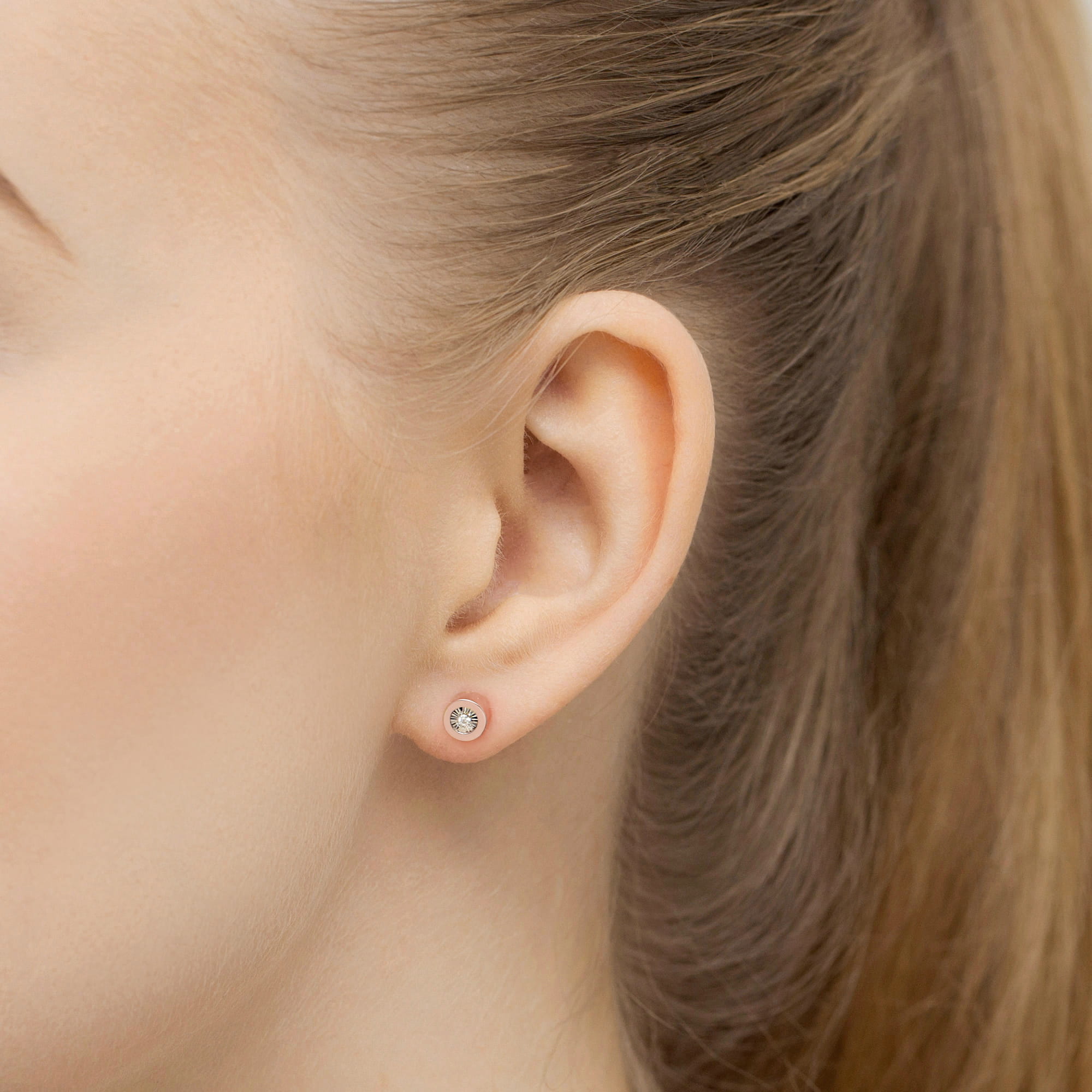 Cercei Aur 14K cu Diamante Naturale 0.029 ct