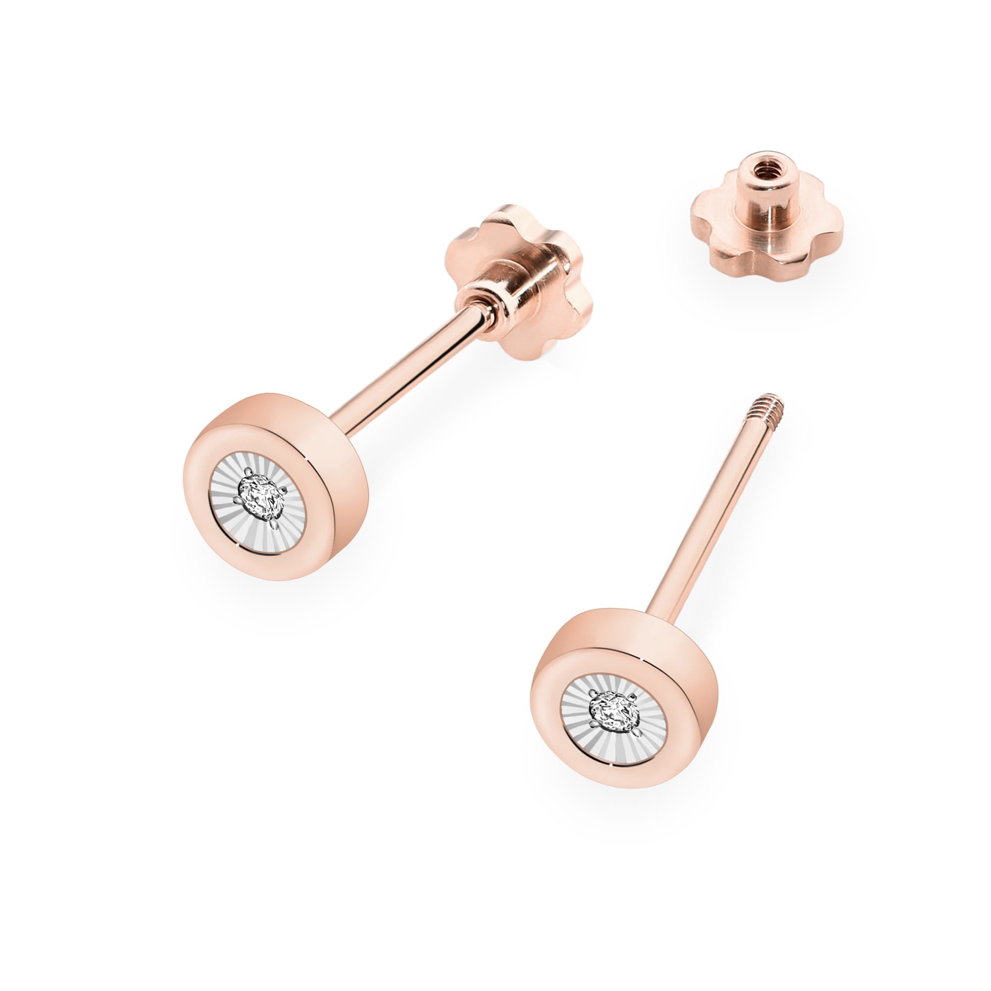 Cercei Aur 14K cu Diamante Naturale 0.029 ct