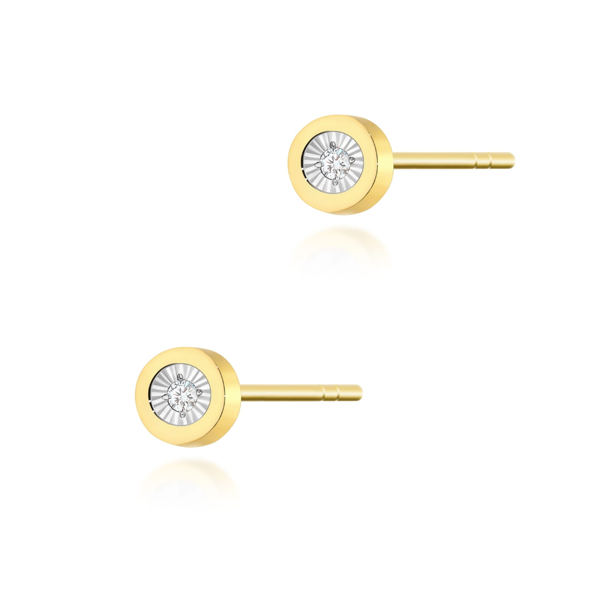 Cercei Aur 14K cu Diamante Naturale 0.029 ct