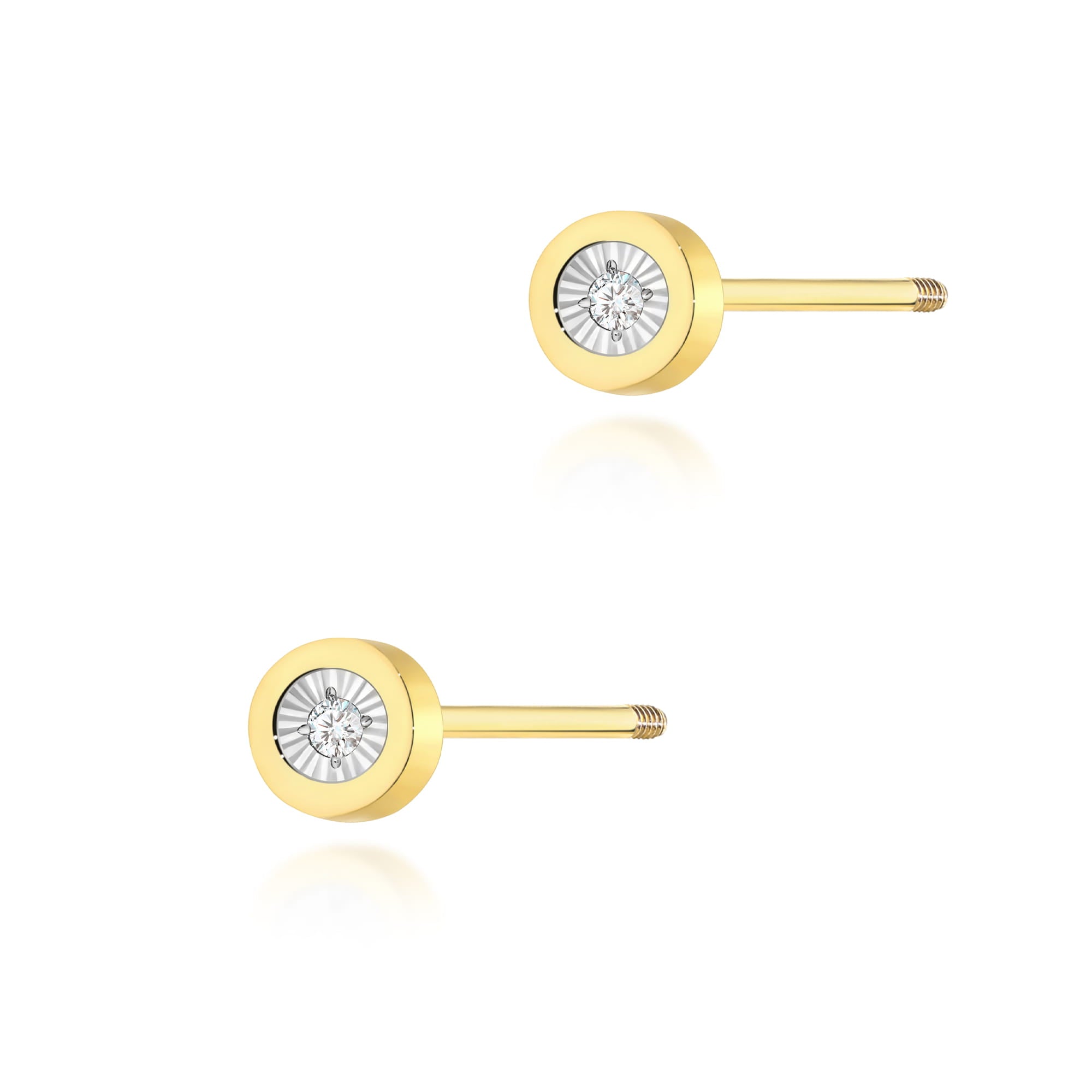 Cercei Aur 14K cu Diamante Naturale 0.029 ct