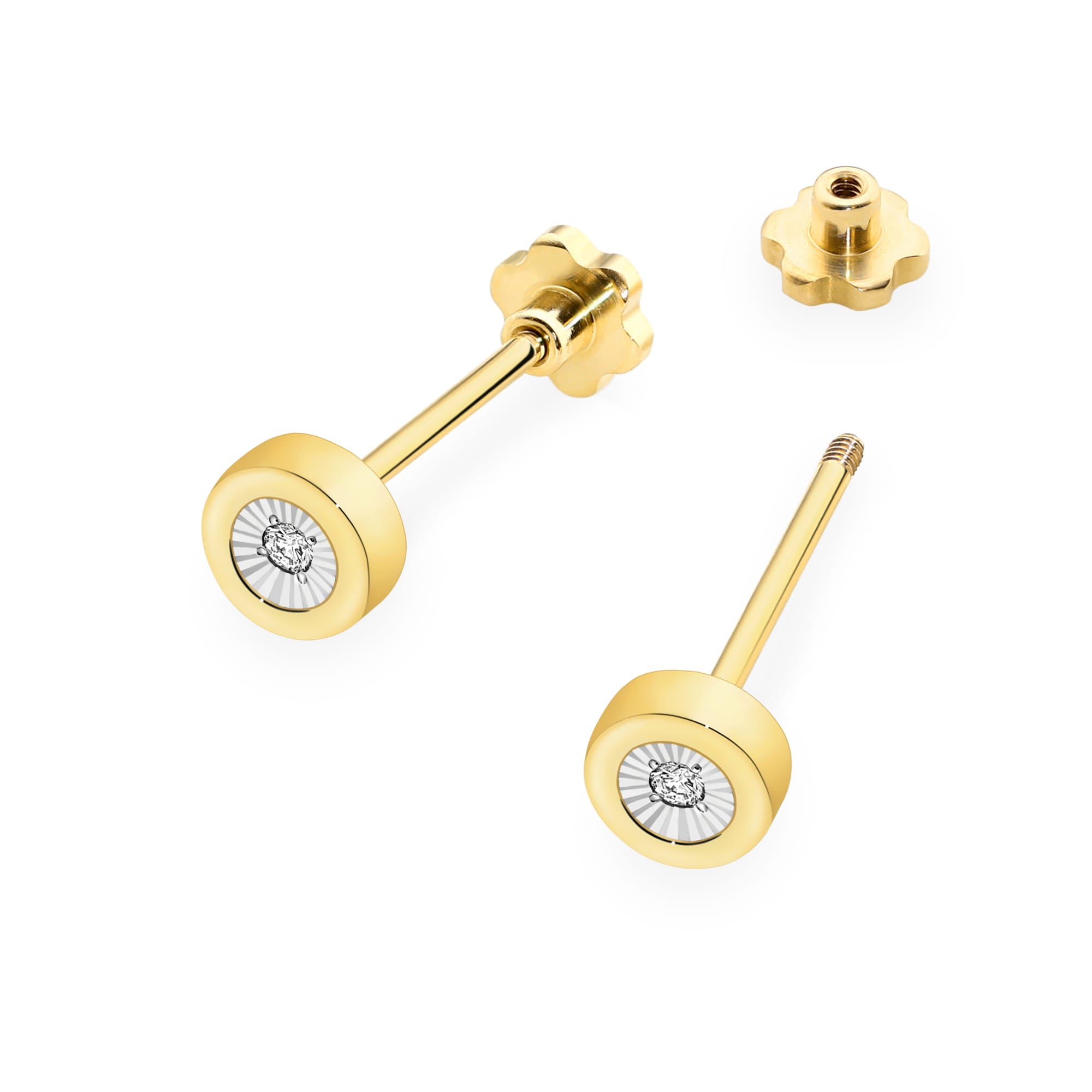 Cercei Aur 14K cu Diamante Naturale 0.029 ct