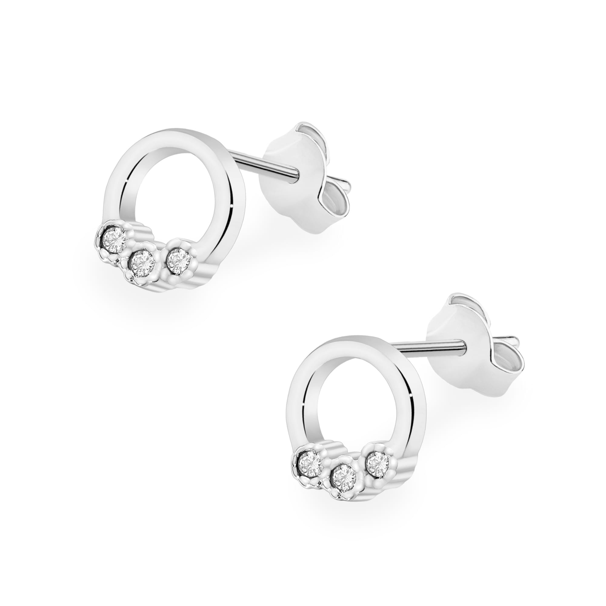 Cercei Aur 14K cu Diamante Naturale 0.052 ct