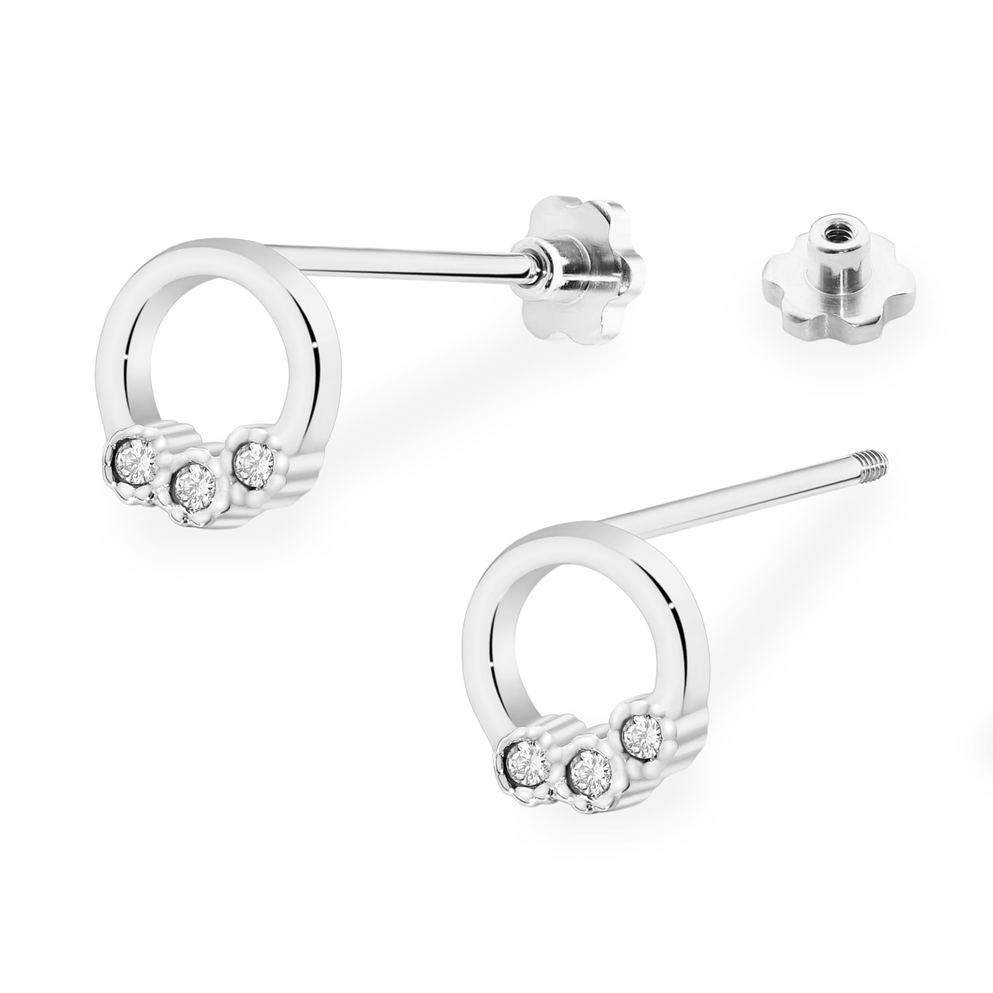 Cercei Aur 14K K0072 Diamante Șurub