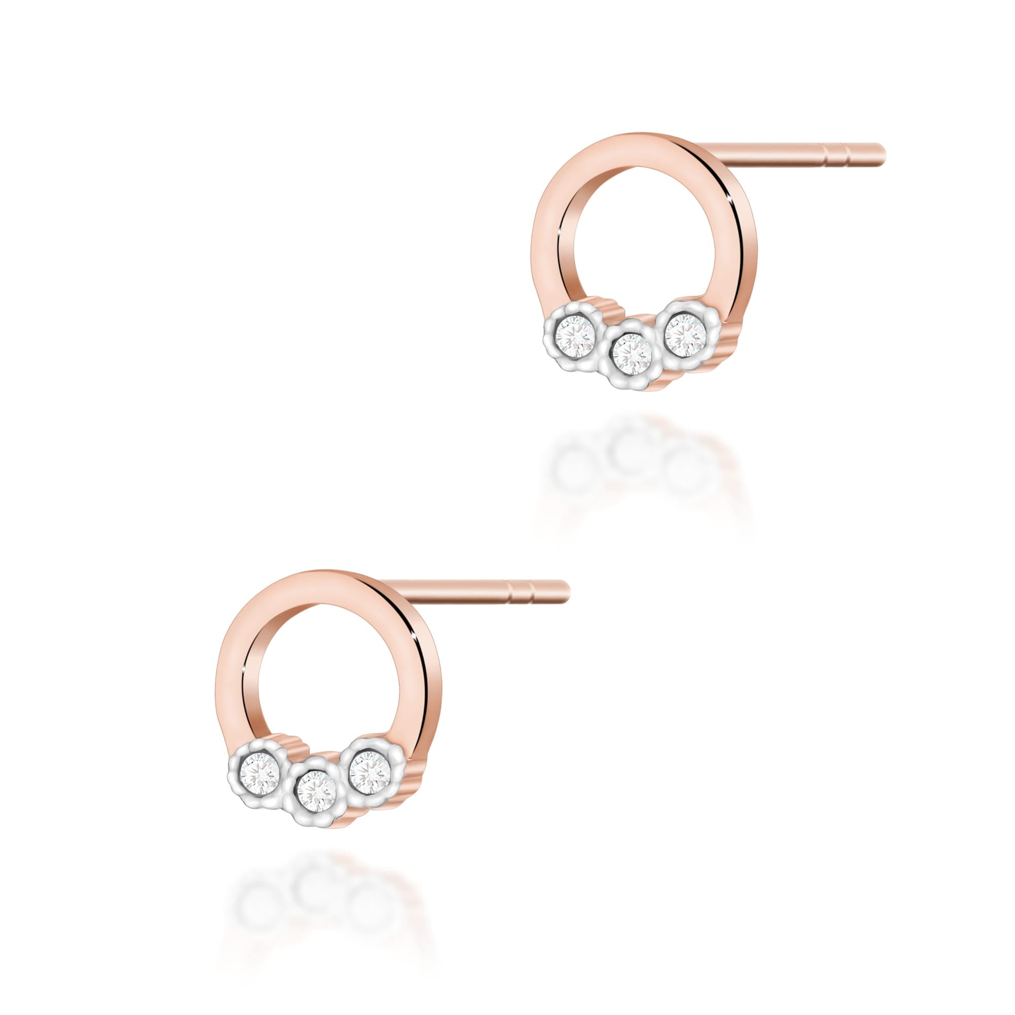 Cercei Aur 14K cu Diamante Naturale 0.052 ct