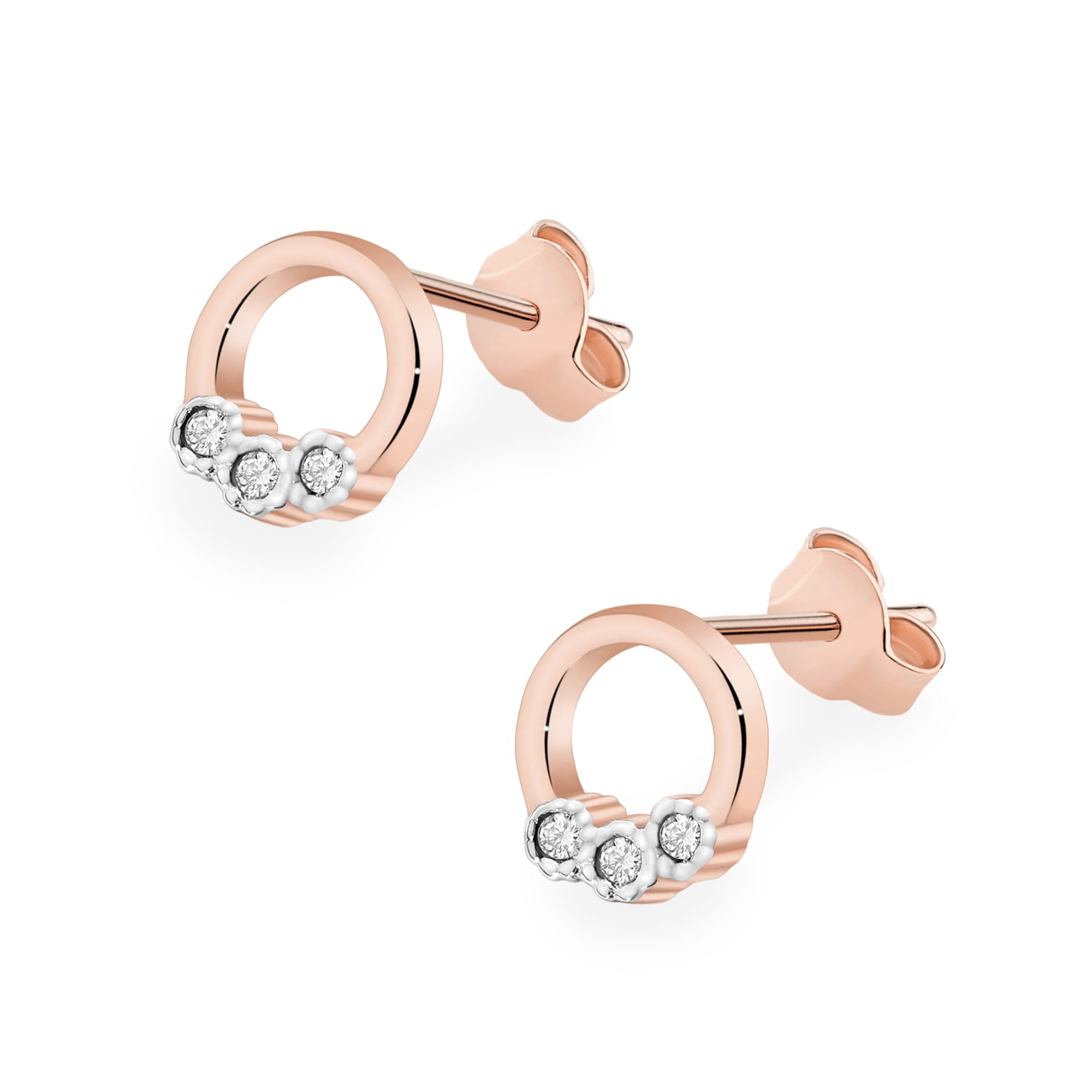Cercei Aur 14K cu Diamante Naturale 0.052 ct