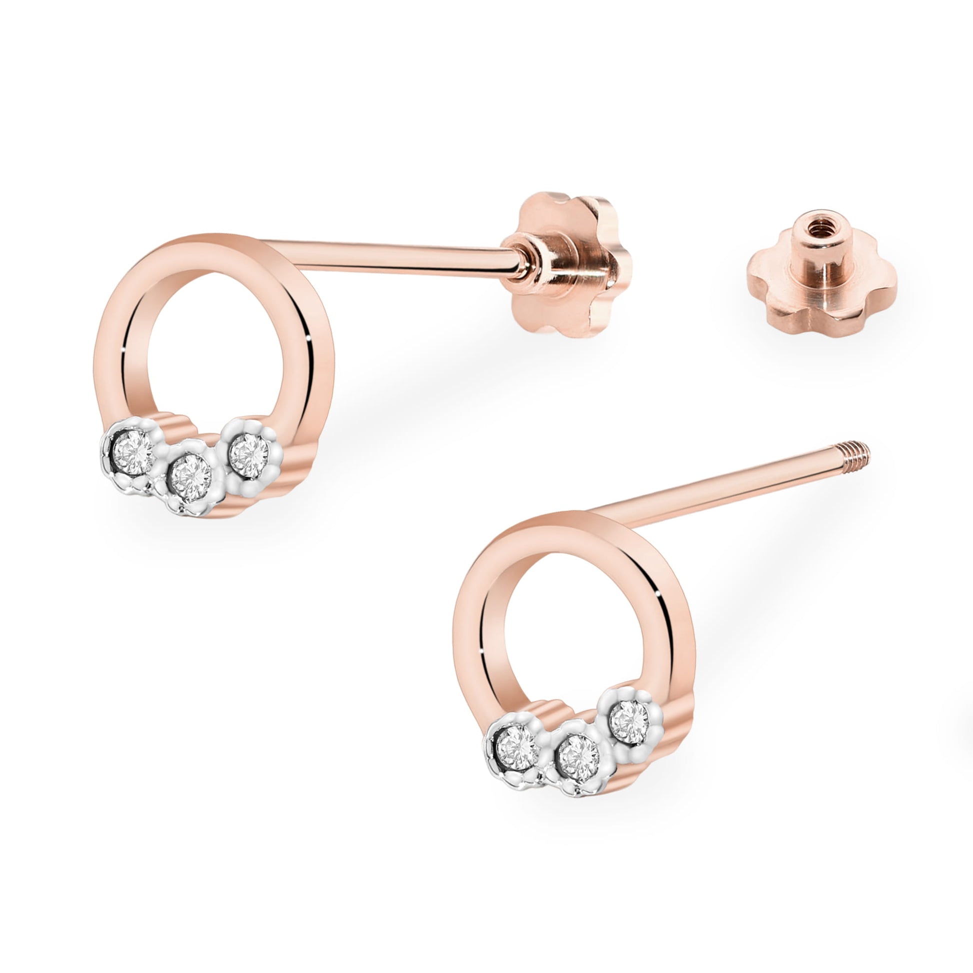 Cercei Aur 14K K0072 Diamante Șurub