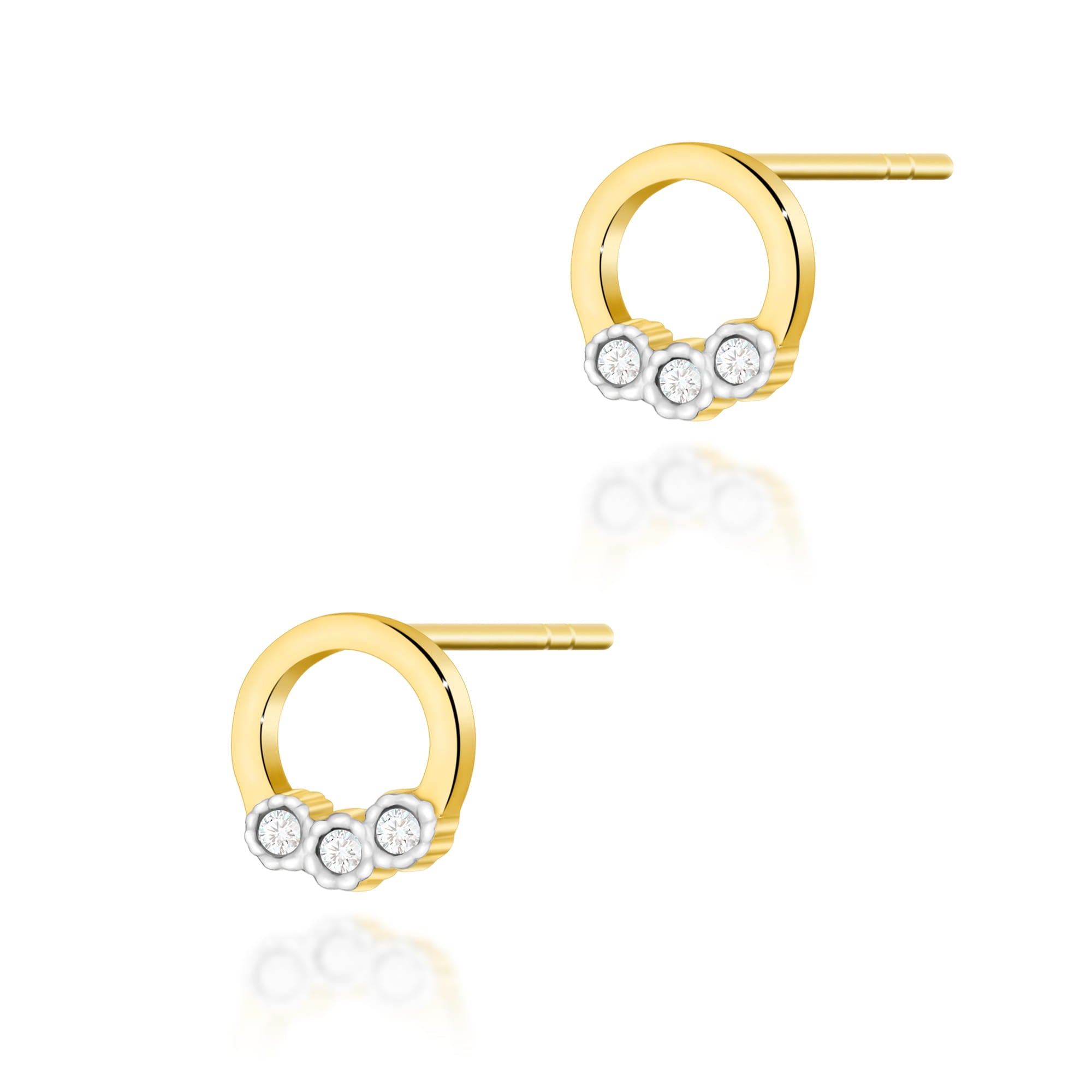 Cercei Aur 14K cu Diamante Naturale 0.052 ct