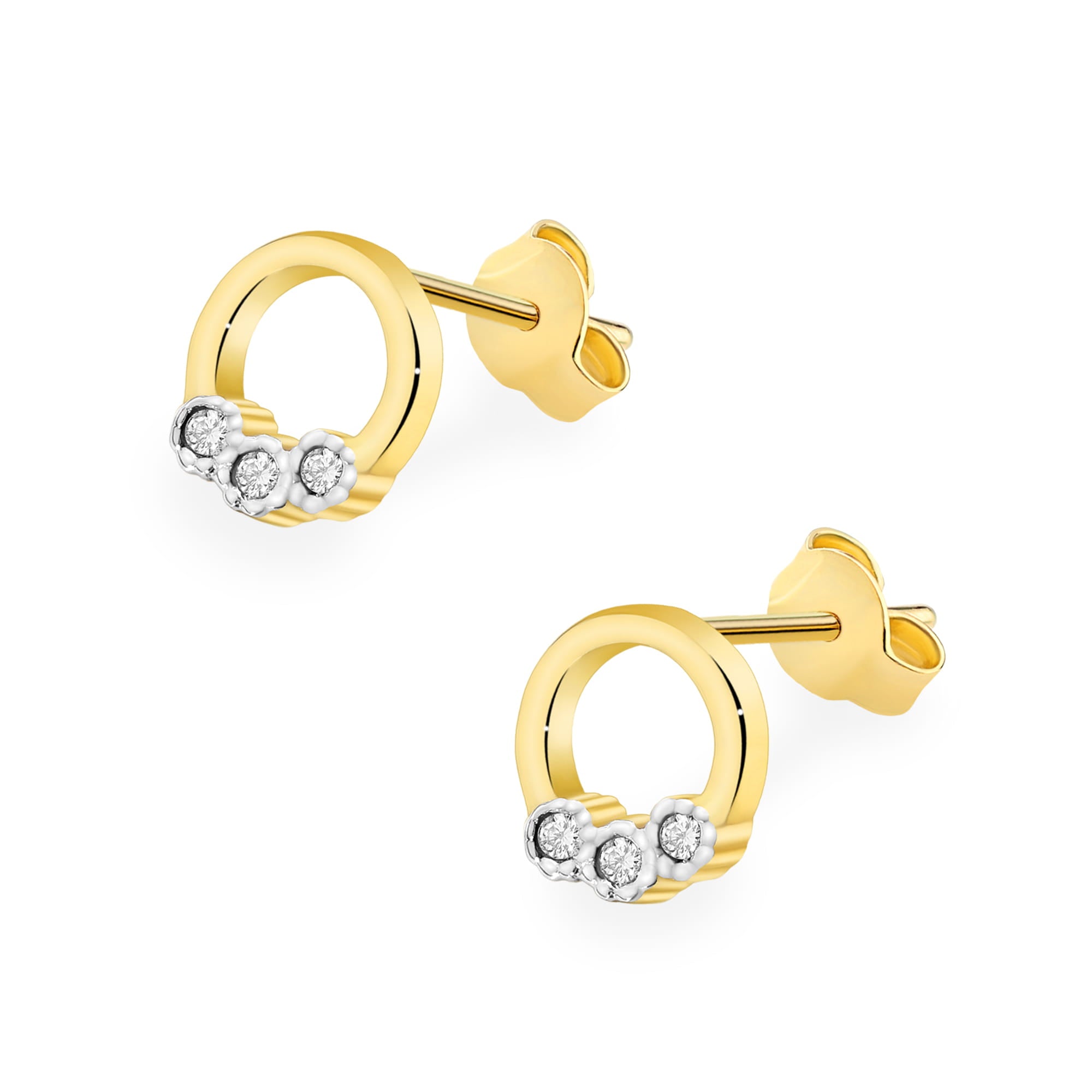 Cercei Aur 14K cu Diamante Naturale 0.052 ct