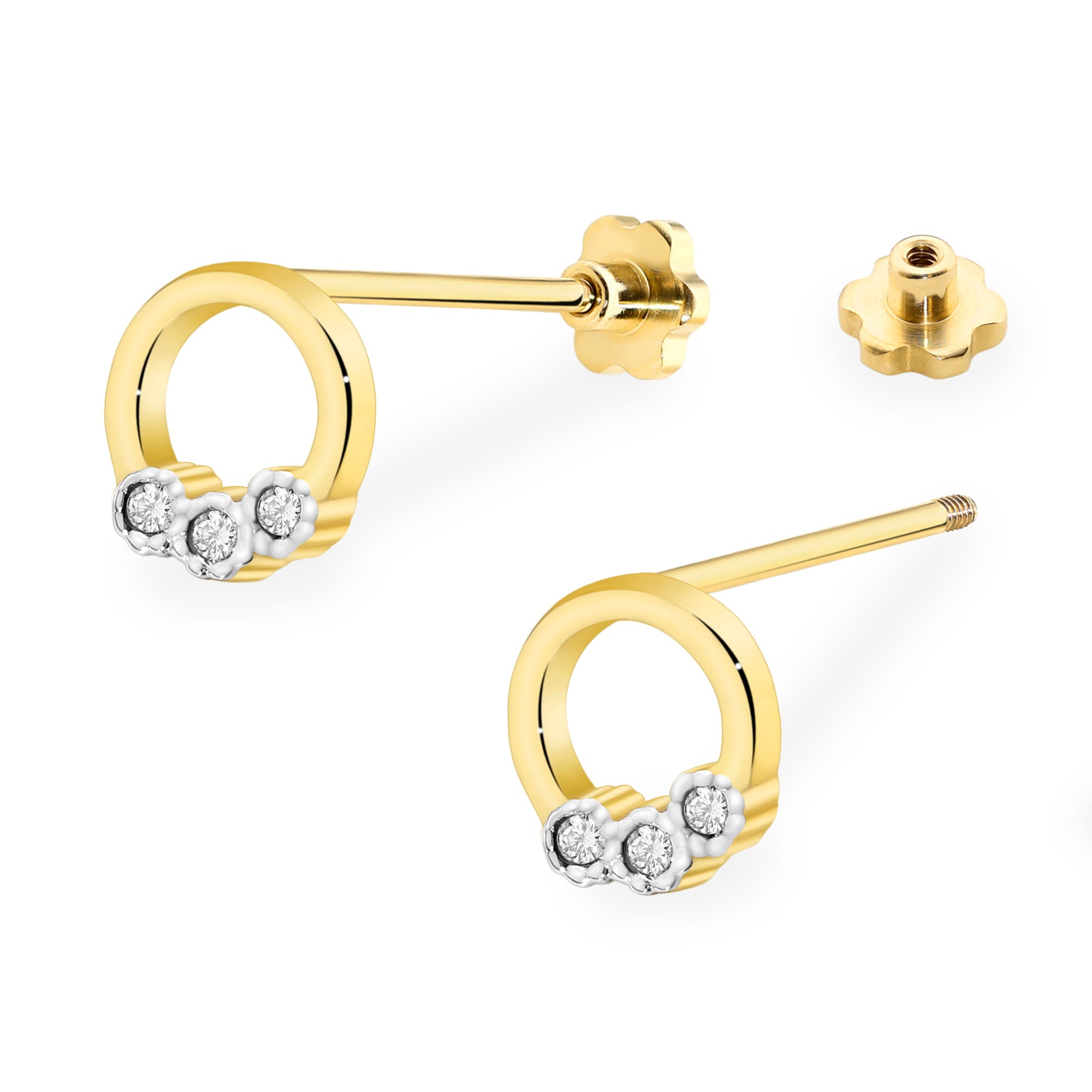 Cercei Aur 14K K0072 Diamante Șurub