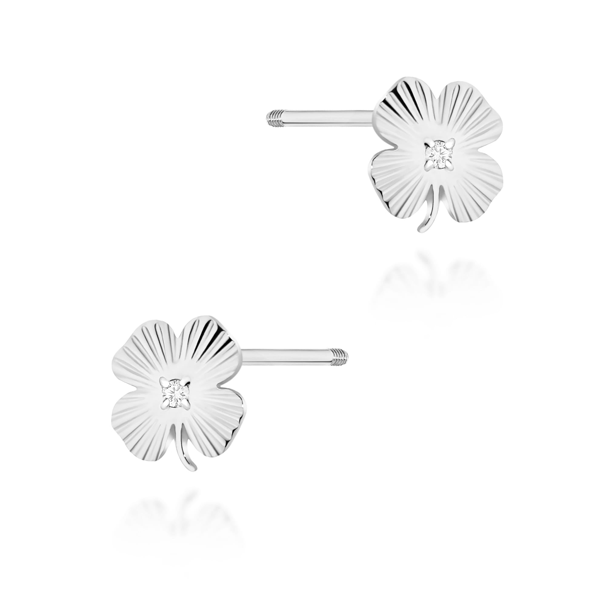Cercei Aur 14K cu Diamante Naturale 0.01 ct