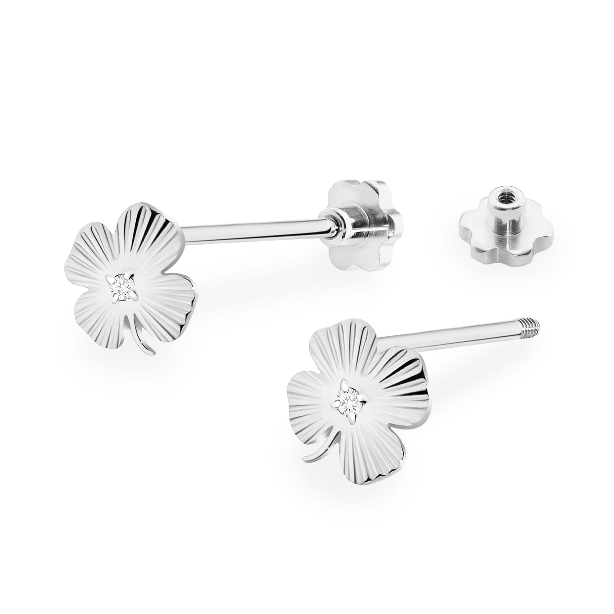 Cercei Aur 14K cu Diamante Naturale 0.01 ct