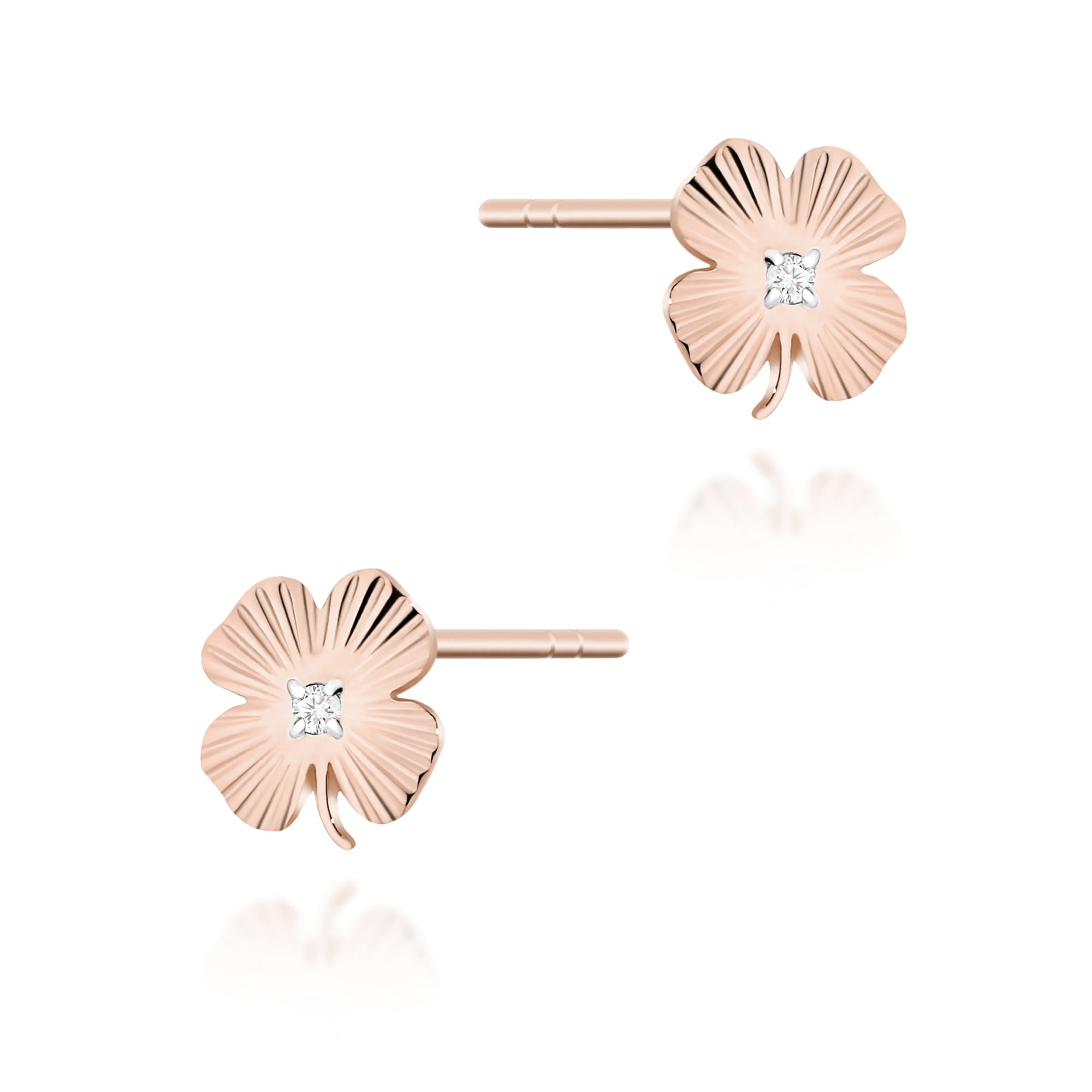 Cercei Aur 14K cu Diamante Naturale 0.01 ct