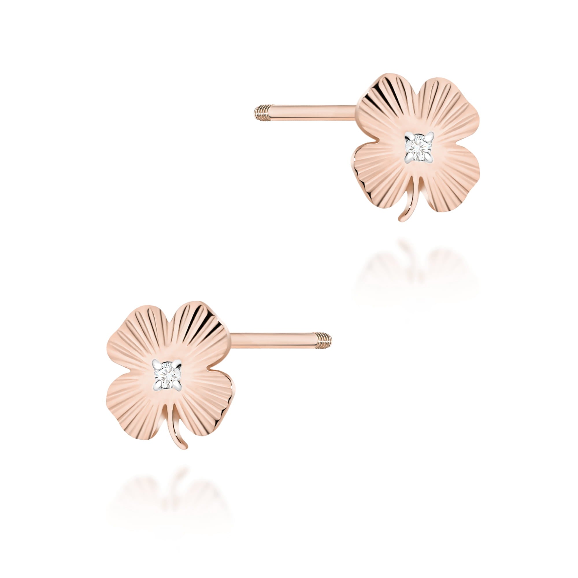 Cercei Aur 14K cu Diamante Naturale 0.01 ct