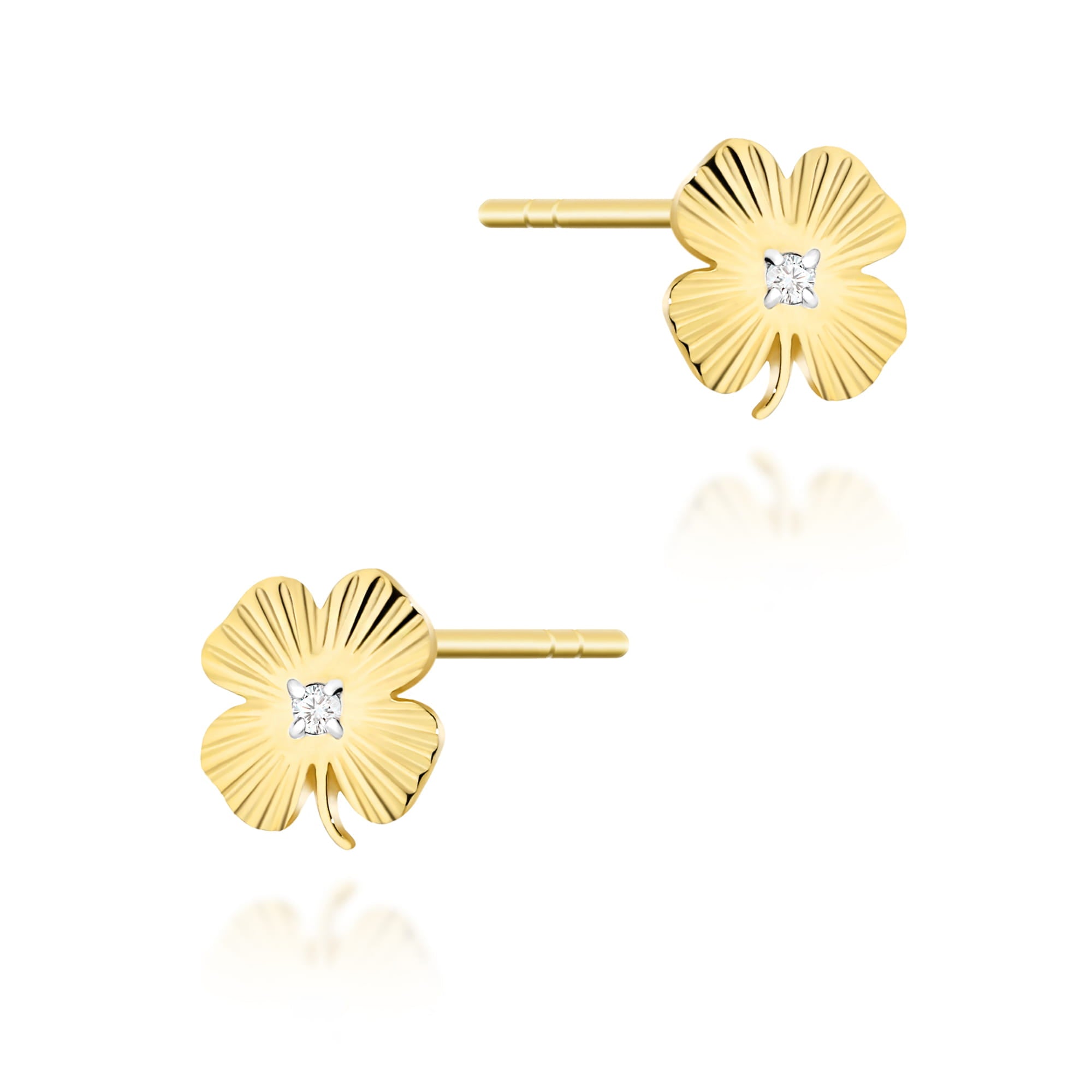 Cercei Aur 14K cu Diamante Naturale 0.01 ct