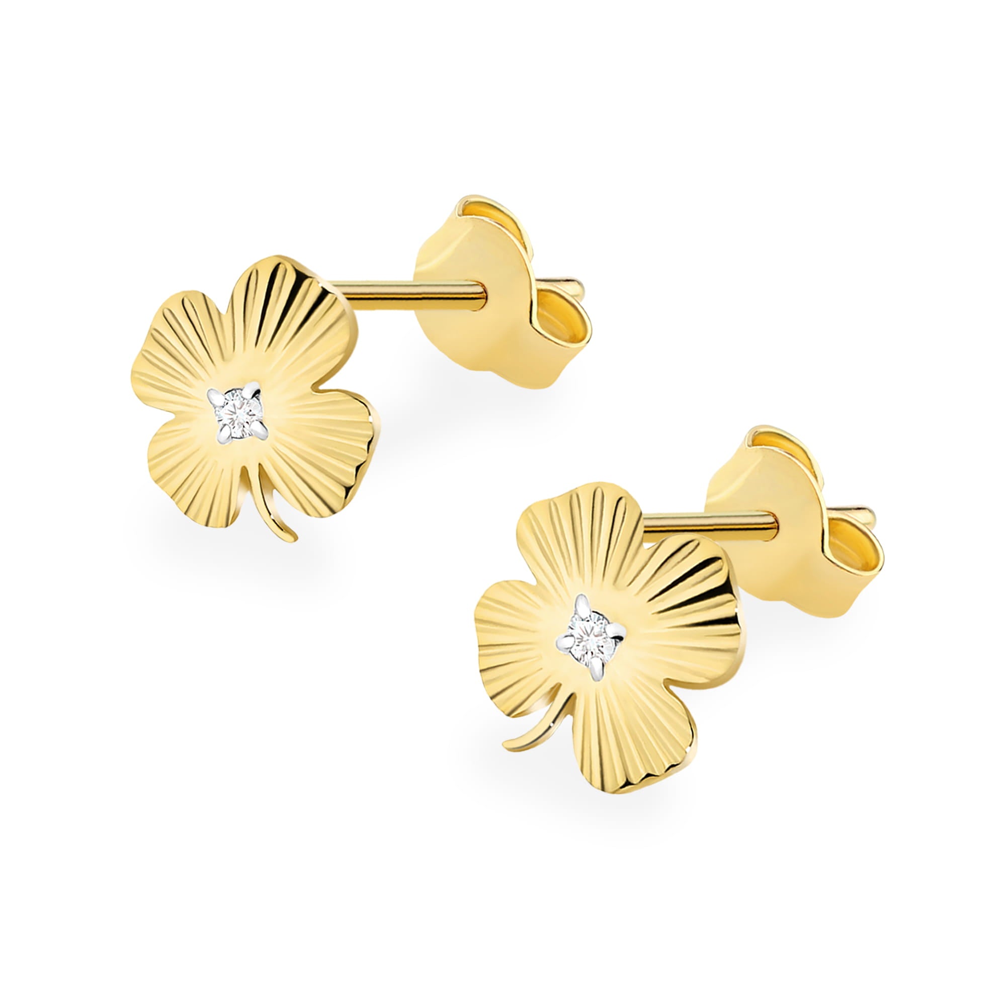 Cercei Aur 14K cu Diamante Naturale 0.01 ct